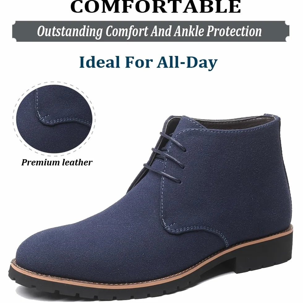 Męskie Zamszowe Sznurowane Buty Oxford Klasyczne Biznesowe Botki Chelsea Outdoor Casual Wytrzymałe Buty Turystyczne Chukka