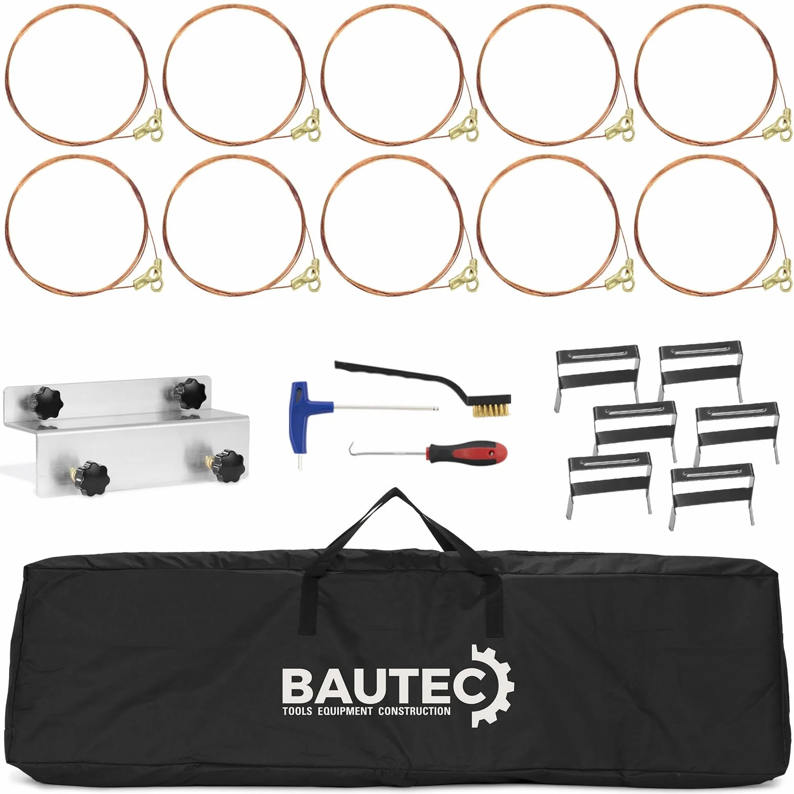 BAUTEC GAZELLE model 7 "Butterfly" » krajalnica do styropianu 200 W / 1300 mm » zestaw zawiera 10 drutów tnących, miękka torba, uchwyt rusztowania, uchwyty styropianowe » przecinak do gorącego drutu