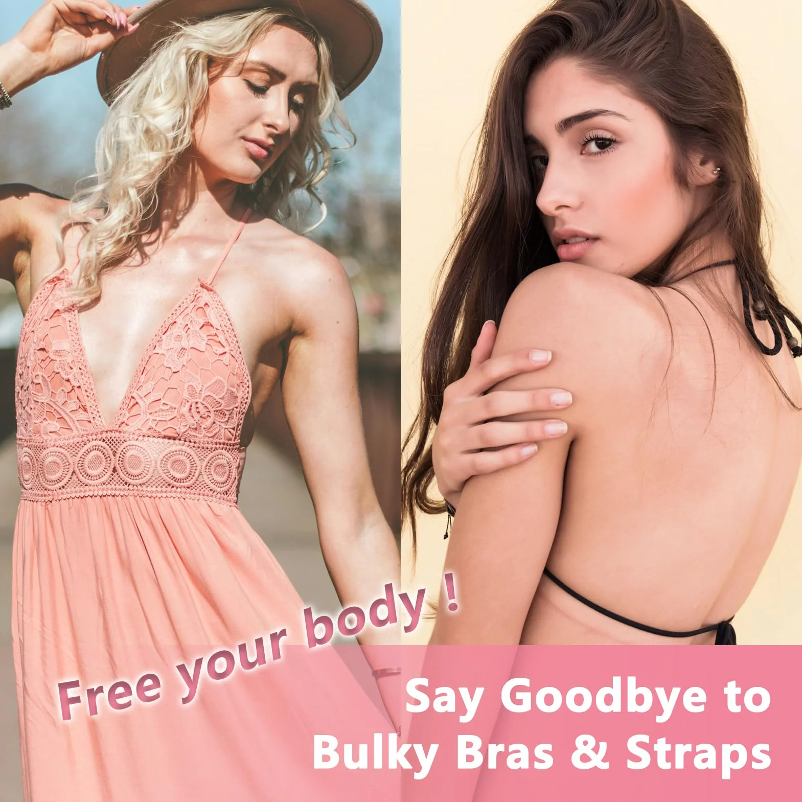 Kiiwah 2 pary niewidzialnych samoprzylepnych sutków Push Up, silikonowe niewidzialne biustonosze samoprzylepne naklejki biustonosz na piersi osłona na sutki Push Up z 5 parami nipple covers (6,5 cm)