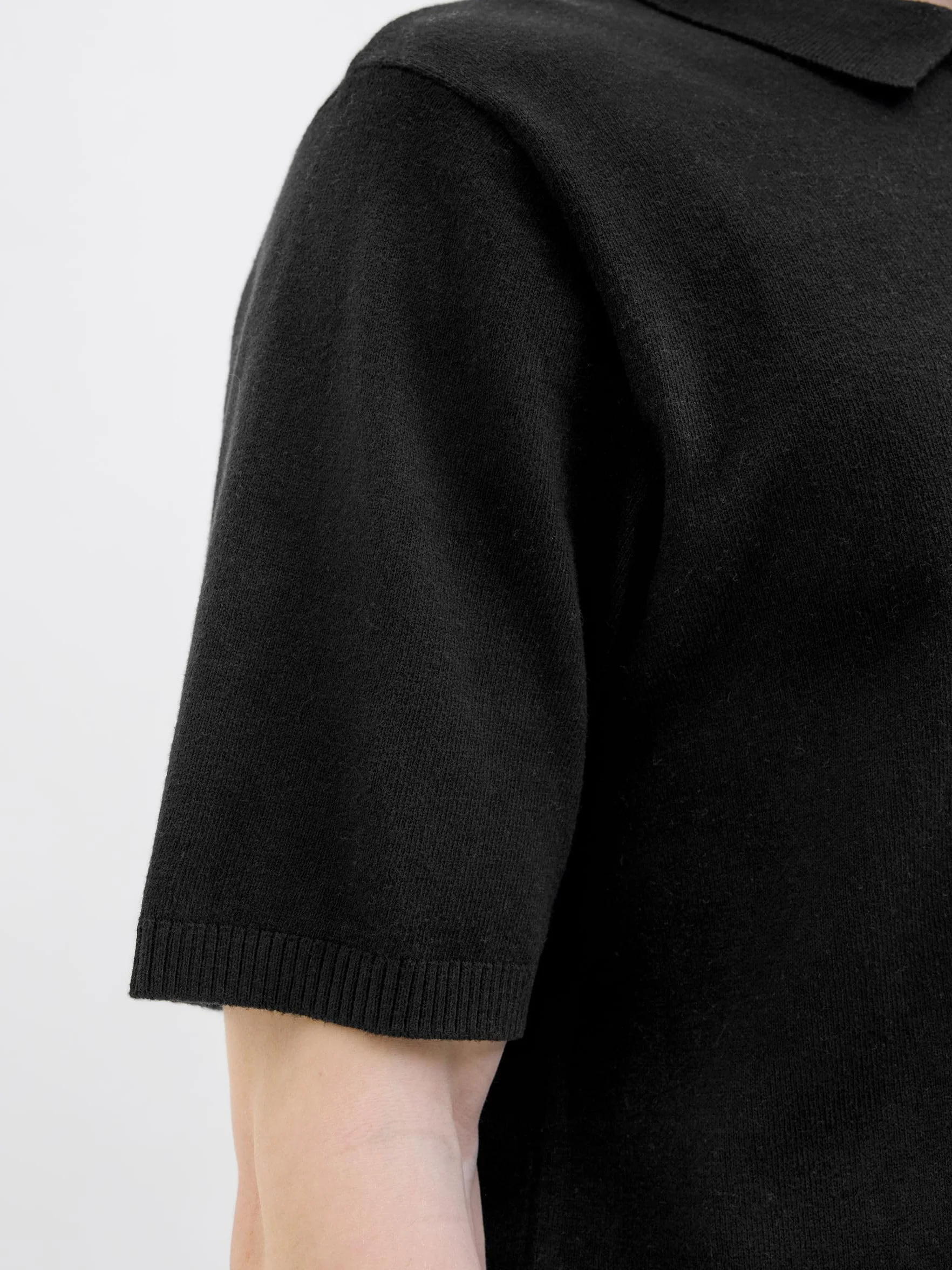 JJ REBEL Jrebcallum Knit Polo Ss męska koszulka polo, czarny, L