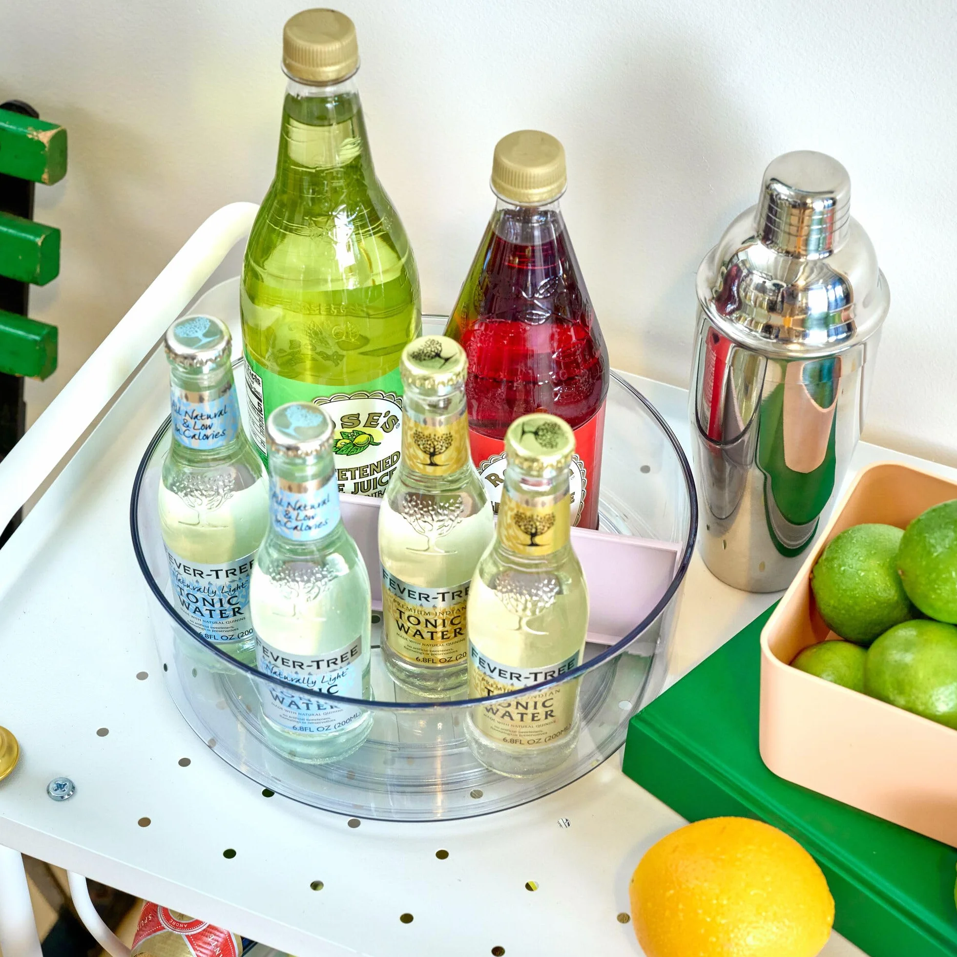 iDesign Rosanna Pansino Plastikowy obrotowy organizer kuchenny 9,4 cm x 25 cm przezroczysty fioletowy