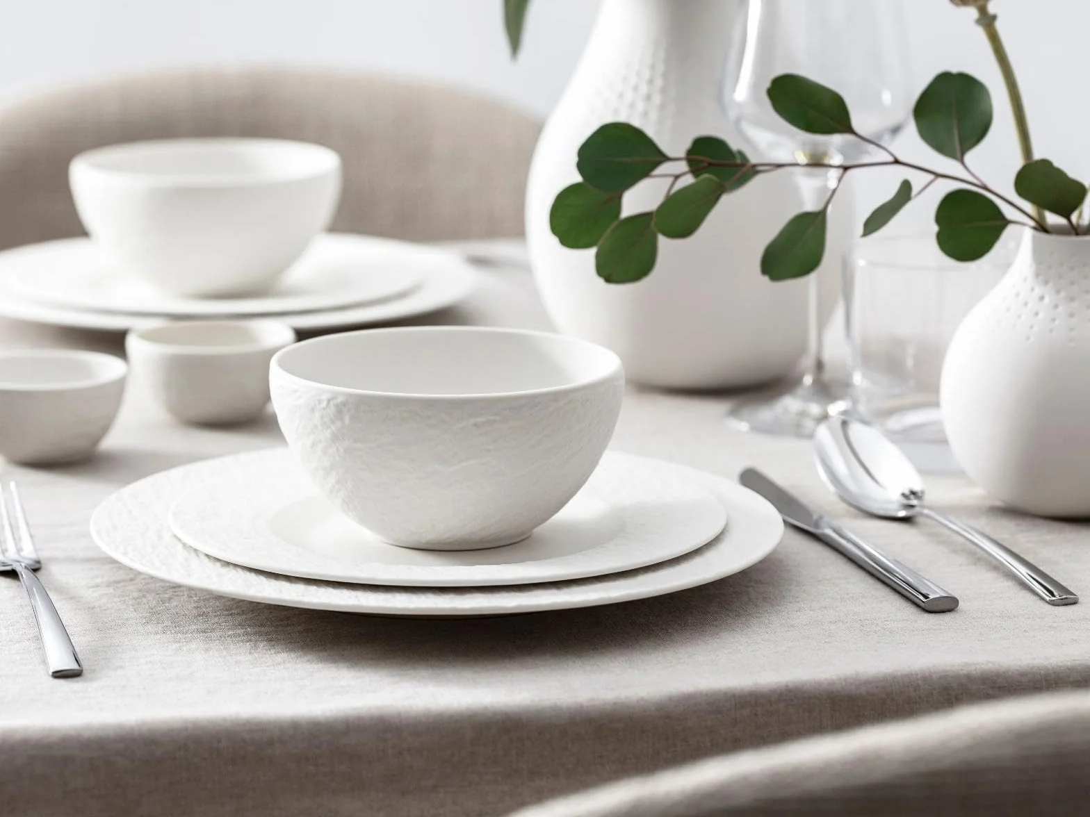 Villeroy & Boch 10-4240-3932 Produkcja Rock Blanc, eleganckie naczynia na palec jedzenie i dipy, porcelana premium, można myć w zmywarce, białe