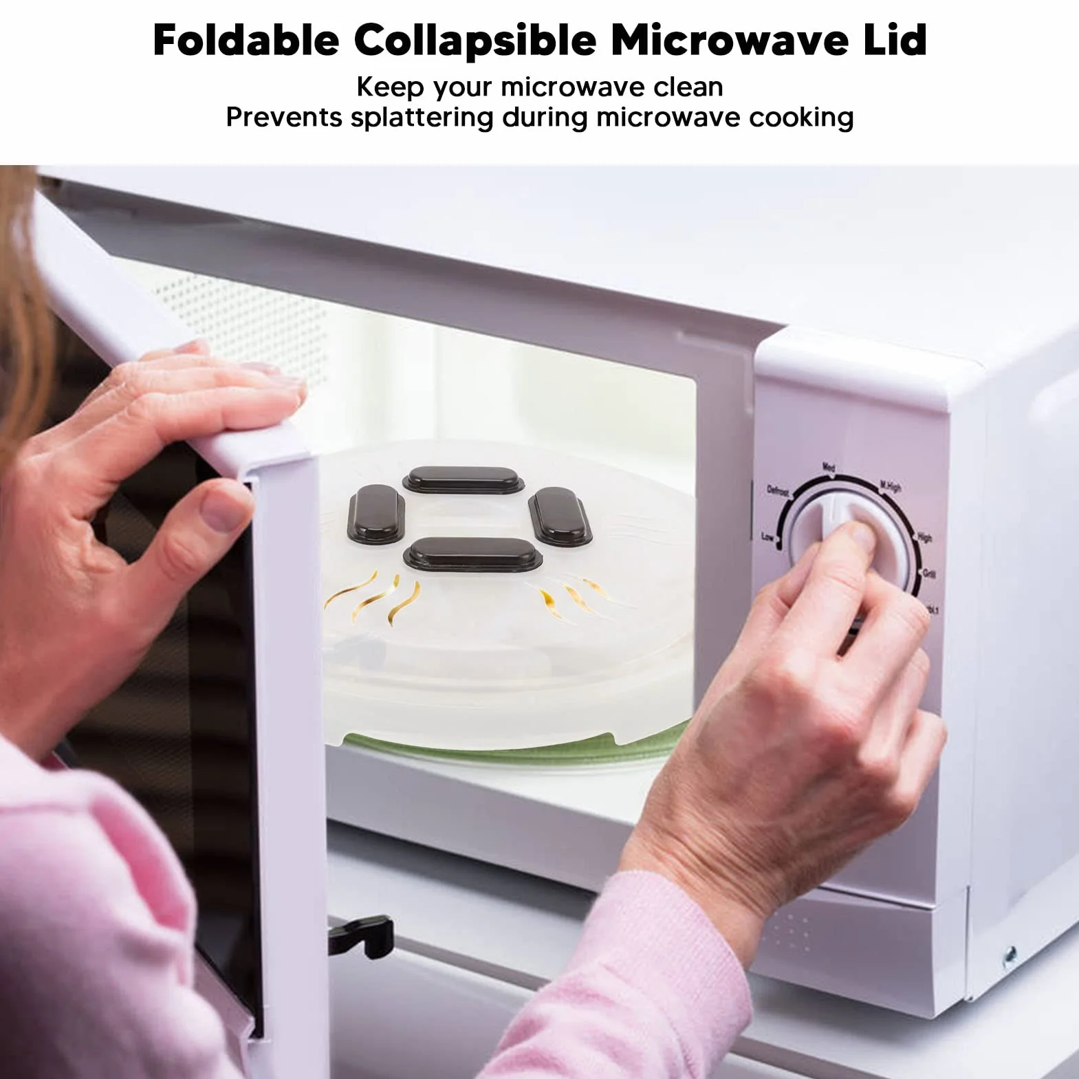 Magnetyczna Osłona do Mikrofalówki Składana Pokrywka Przeciw Rozpryskiwaniu