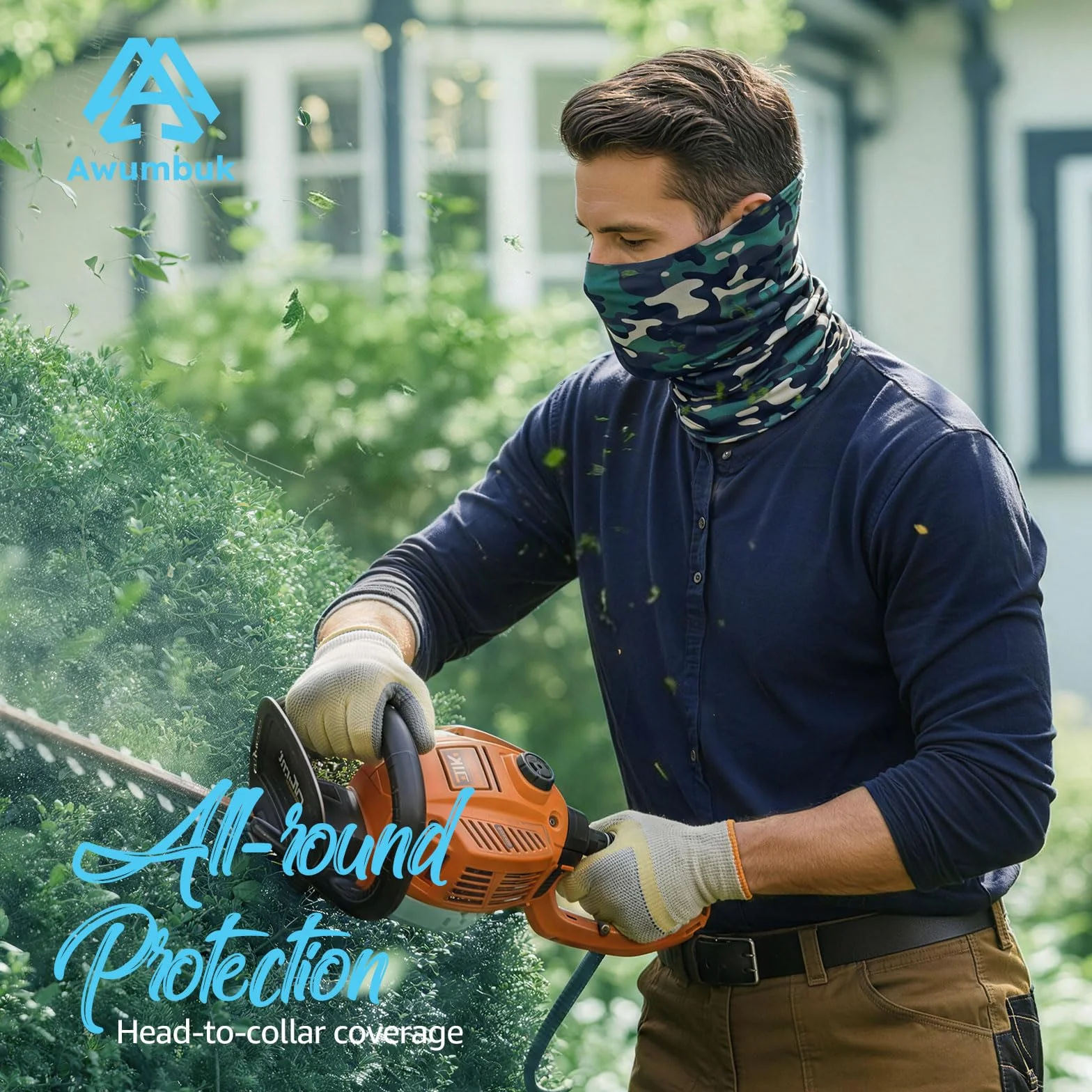 Awumbuk Chusta na szyję dla mężczyzn i kobiet, 6 sztuk, chusta wielofunkcyjna, unisex, bezszwowa bandana, szal kominowy dla mężczyzn, wiatroszczelny, ocieplacz na szyję, motocykl, komin szal dla