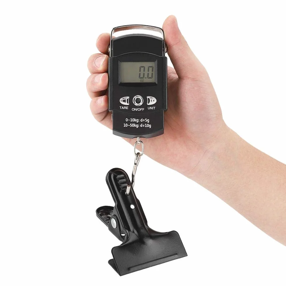 Fdit 50 kg/10 g wyświetlacz LCD waga bagażowa wisząca cyfrowa waga elektroniczna z hakiem do pomiaru taśmy.
