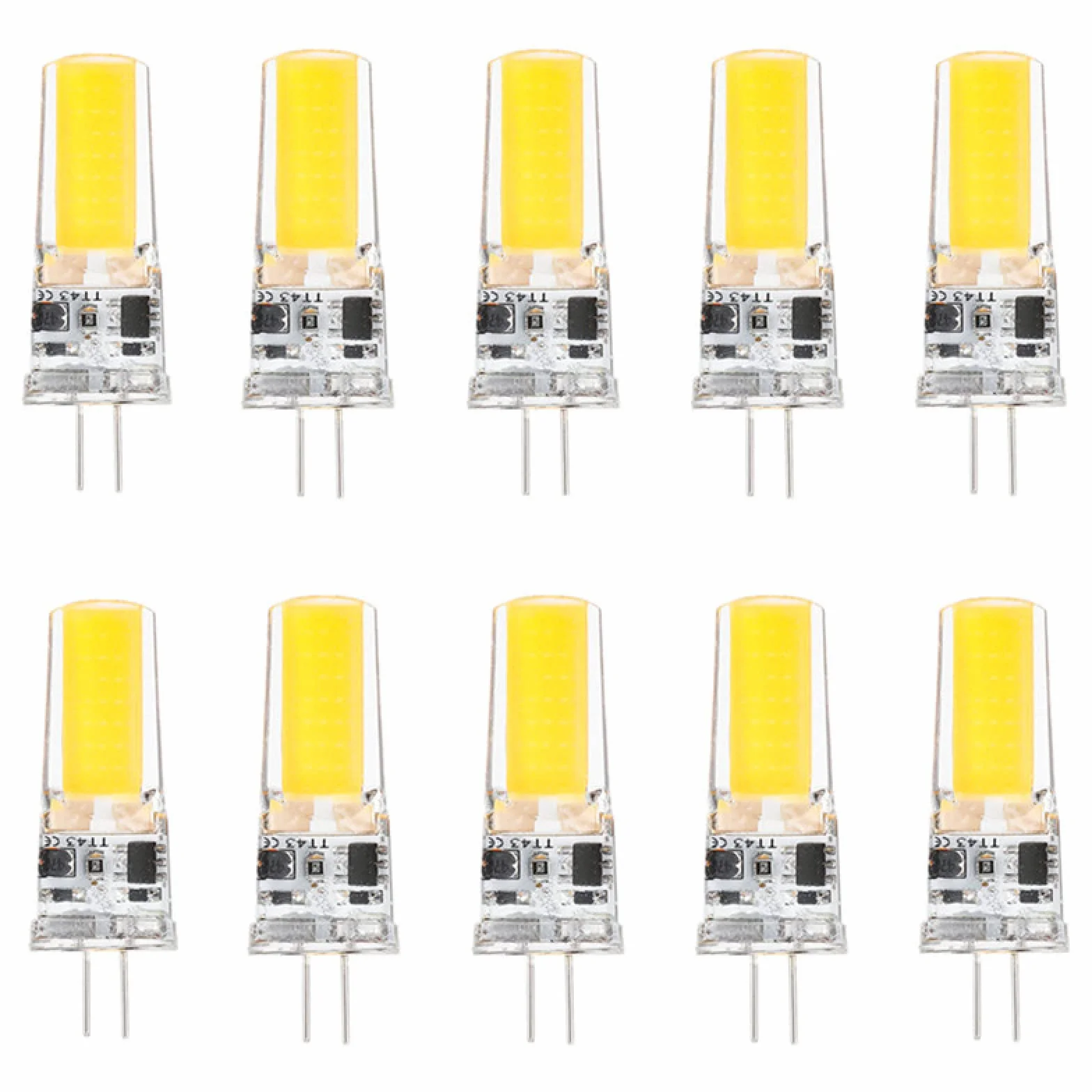 LED G4 5W 9W Żarówka AC/DC 12V 220V COB Reflektor Zimna Biel 10 Sztuk