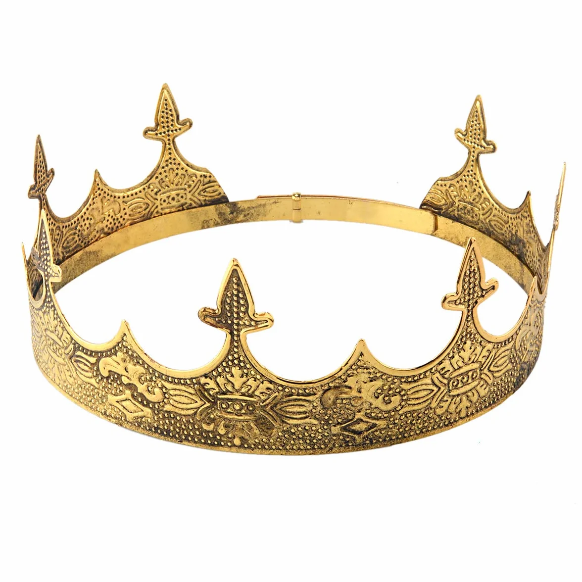 Korona Biżuteria do włosów Królewski Król Diadem Mężczyźni Metal Big Tiaras Na Halloween Kostium (Ciemne Złoto)