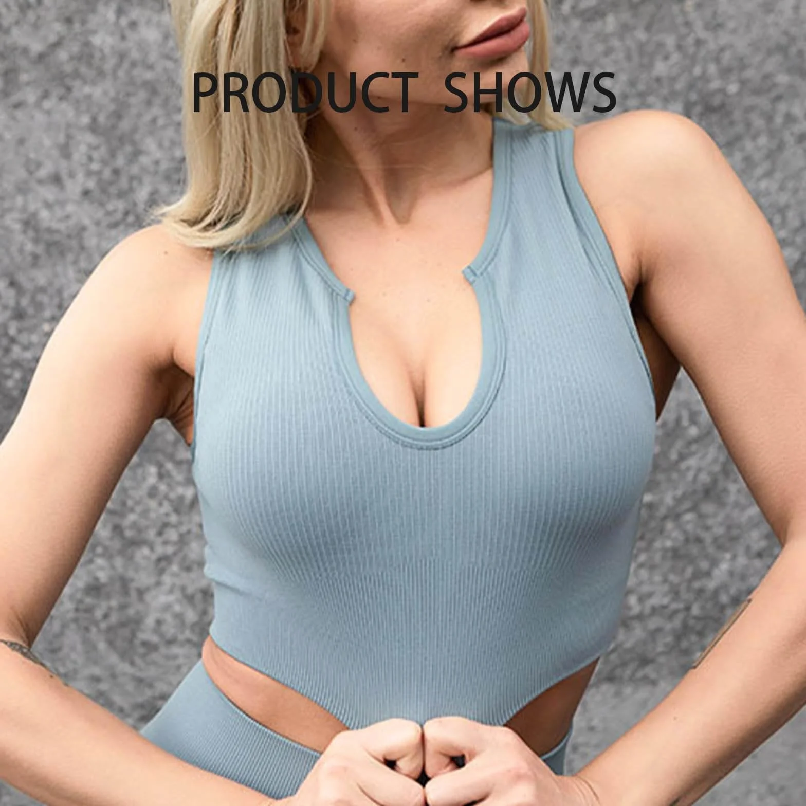 Getheyshape Shape Me up Crop Top, Crop Top Nie Nosić Stanika, Bezszwowa Koszulka Sportowa z Dekoltem w kształcie litery U, Crop Top Do Jogi(Black,M)
