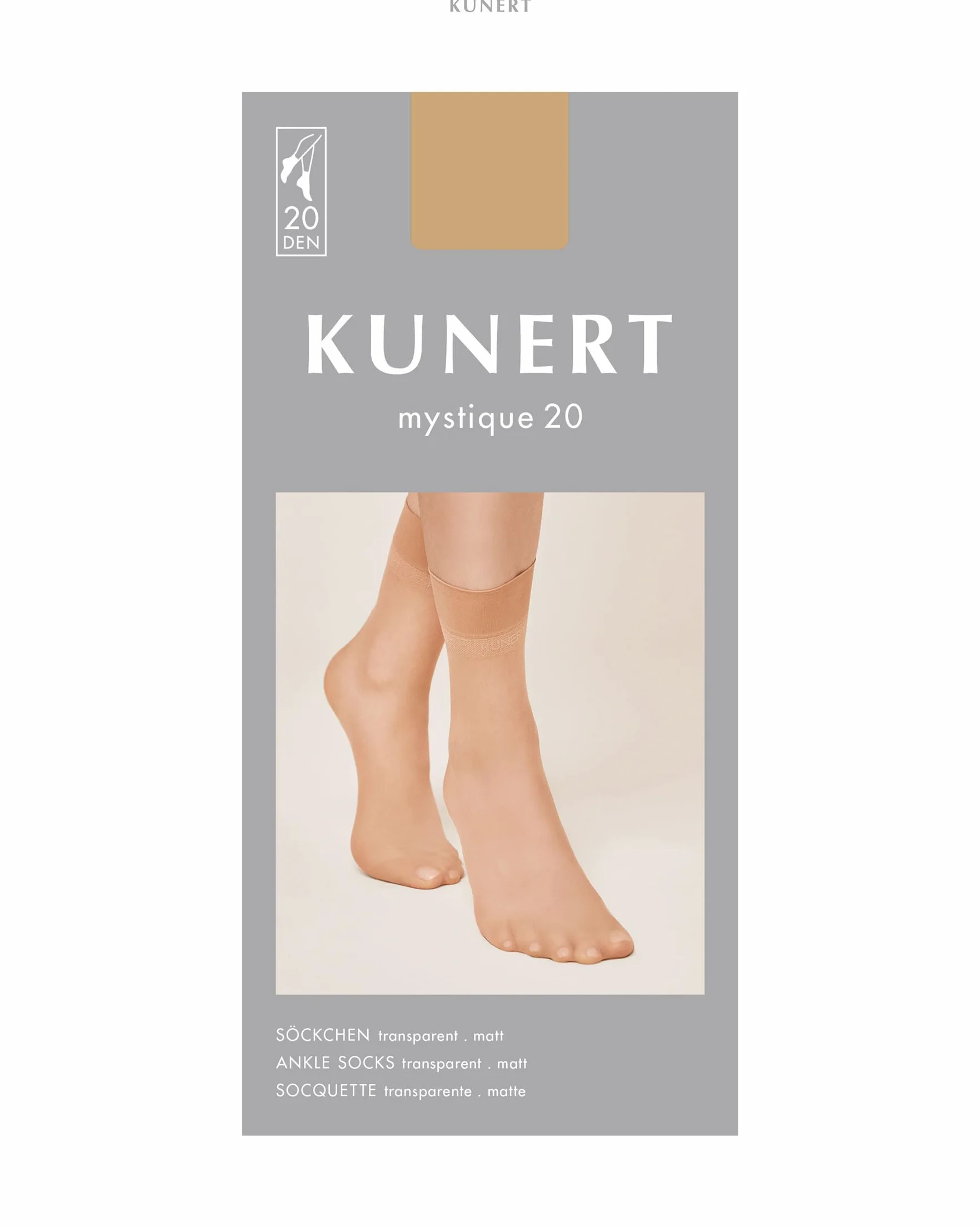 KUNERT Damskie skarpetki Mystique 20 stopp oczek 20 DEN, Tan 1003, 39-42