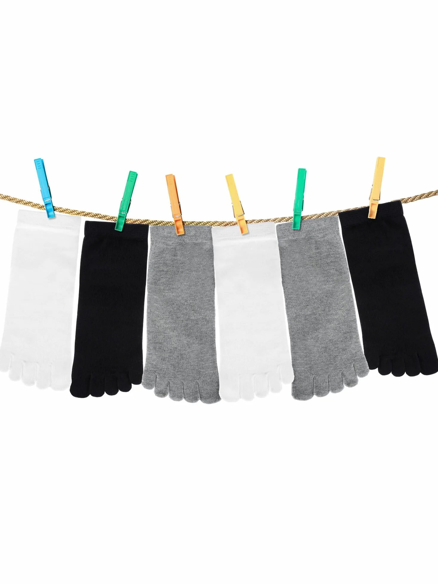 Bencailor 6 Paar Fünf Zehensocken Baumwollsocken für Damen Herren