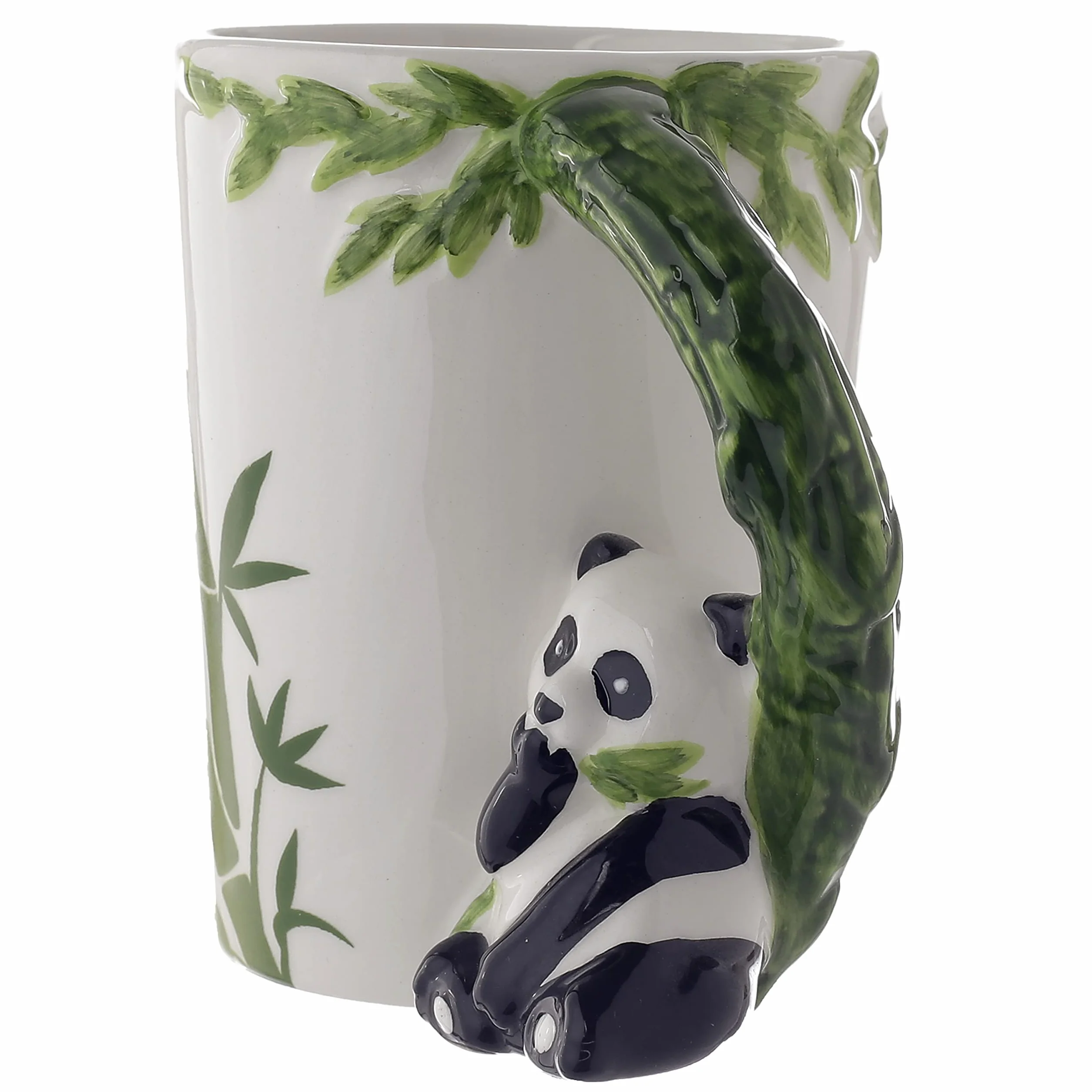 Puckator Panda ceramiczny kubek z bambusową kalkomanią uchwyt do herbaty kawy
