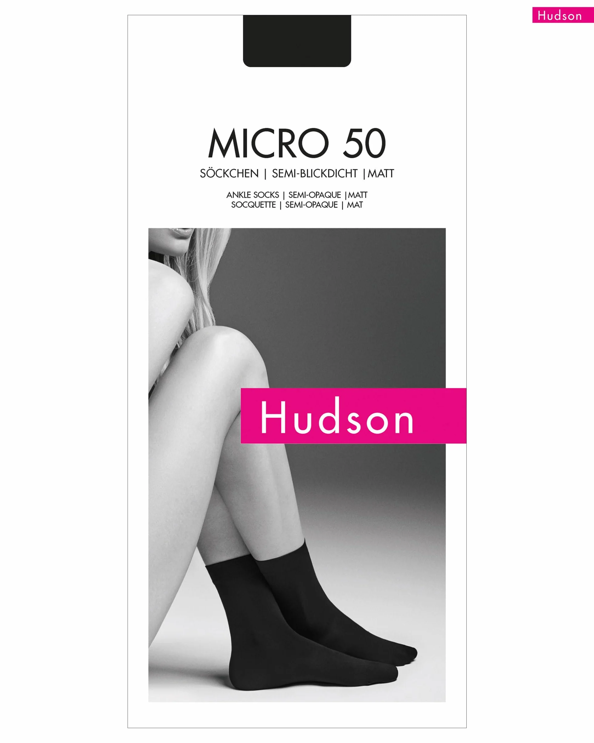 Hudson Damskie skarpetki MICRO 50 matowe 50 DEN antracyt 35-38, Antracyt 0545, 35-38