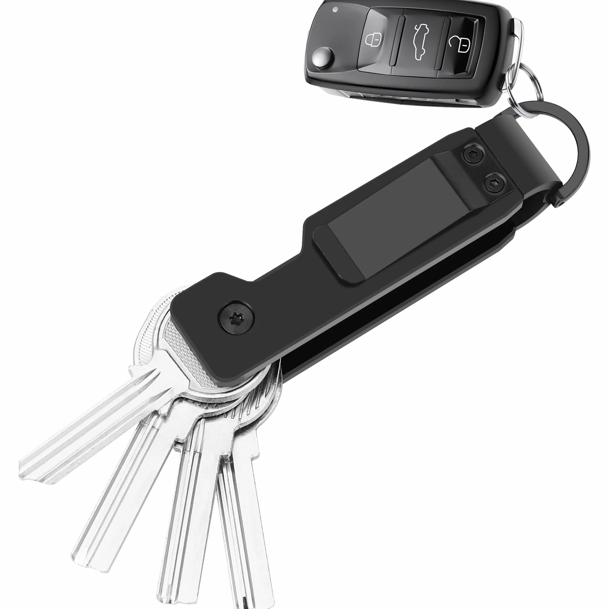 Uchwyt na klucze do pęku kluczy metalowy aluminiowy kompaktowy inteligentny organizer na klucze zabezpiecza 1-5 kluczy