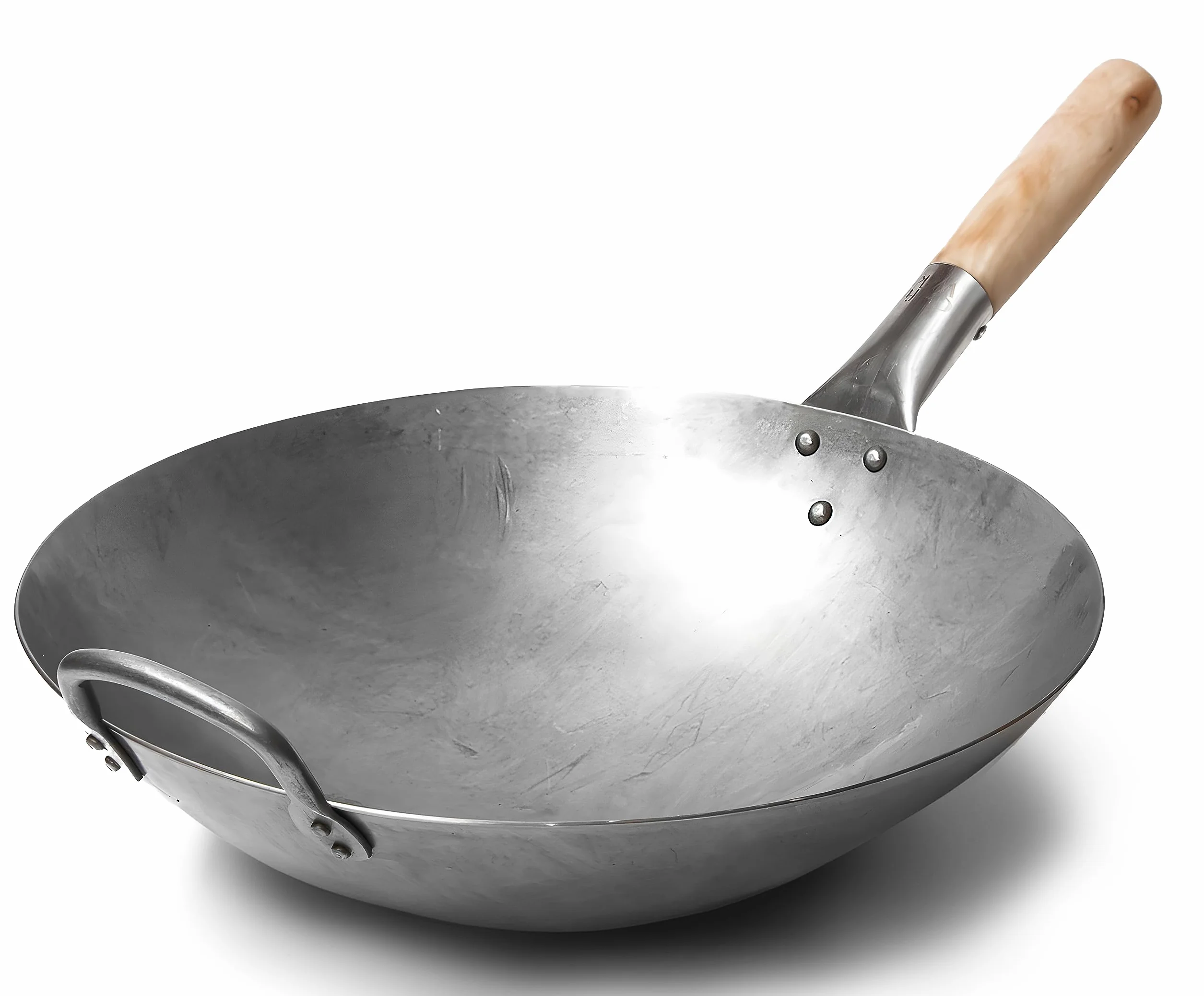 Craft Wok 731W88 Patelnia, Stal Węglowa, Drewniany Uchwyt, Ø 35.6 cm