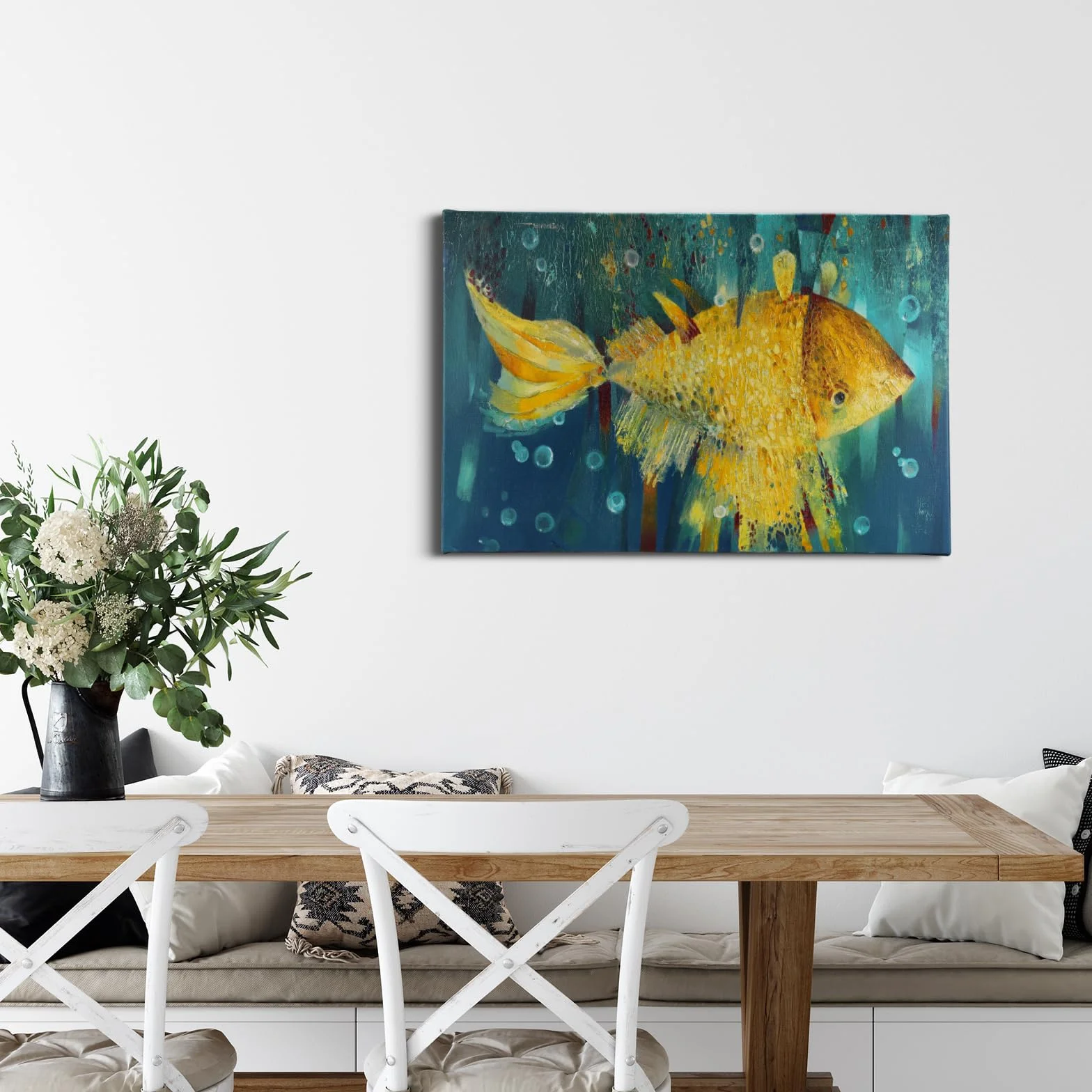 JBER Sztuka ścienna na płótnie 60 x 40 cm złota rybka