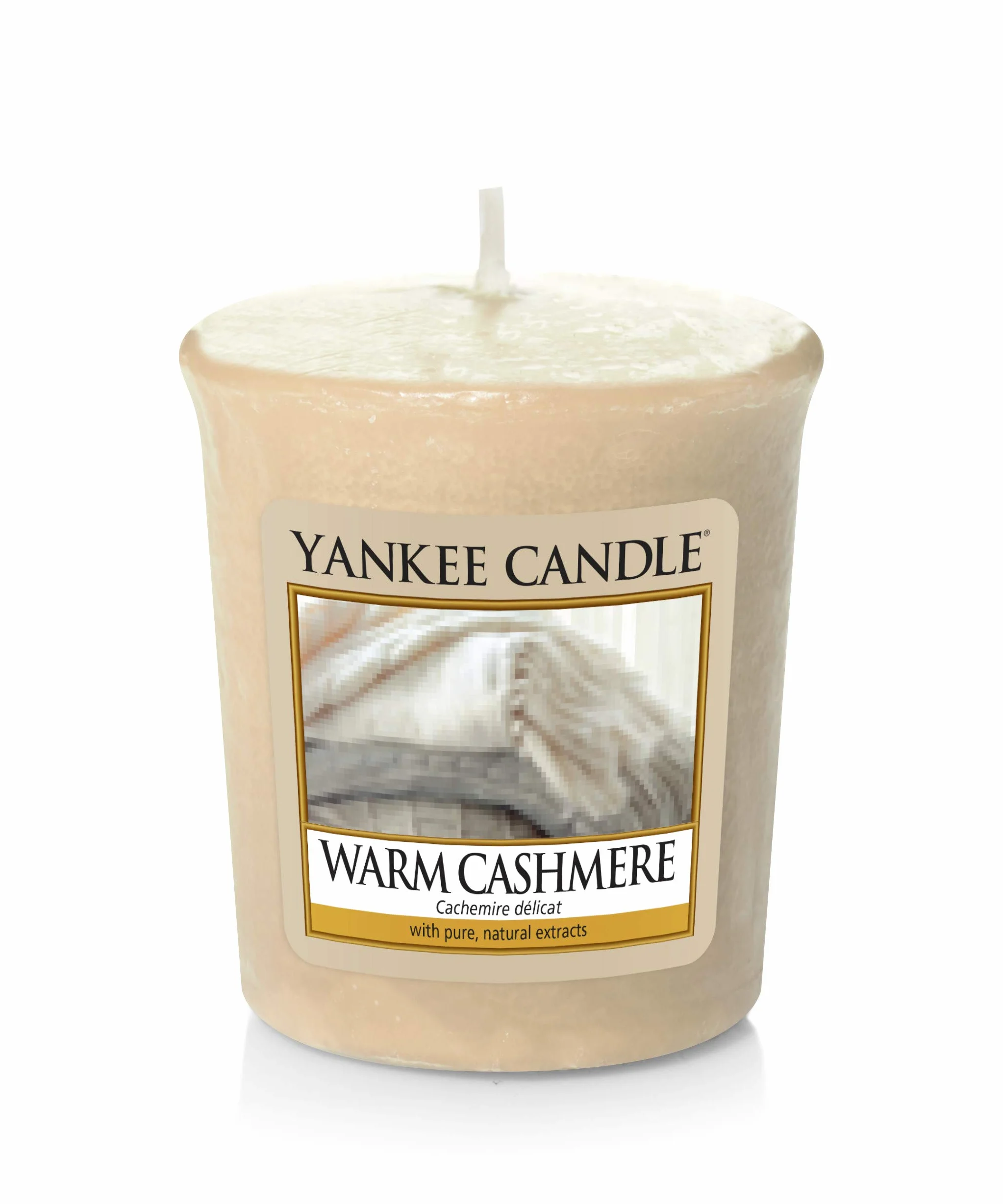 Yankee Candle Ciepła kaszmirowa świeca wotywna, wosk, beżowa, 4,6 x 4,5 x 5 cm