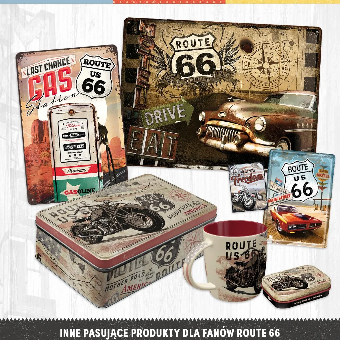 Nostalgic-Art Retro kubek ceramiczny 330 ml Route 66 Bike Map