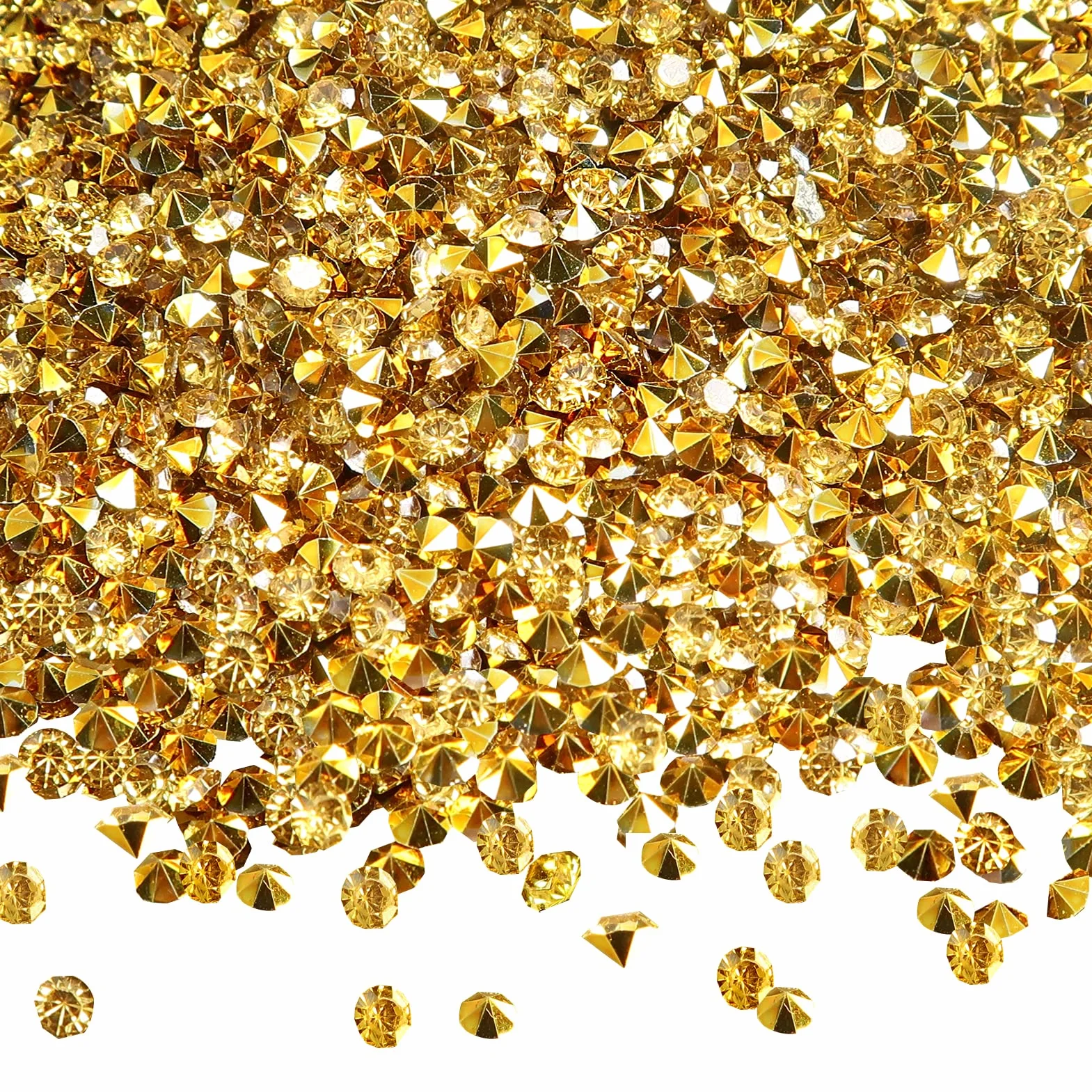 TOAOB kryształy akrylowe diamenty 3 mm złote do dekoracji 12000 szt.