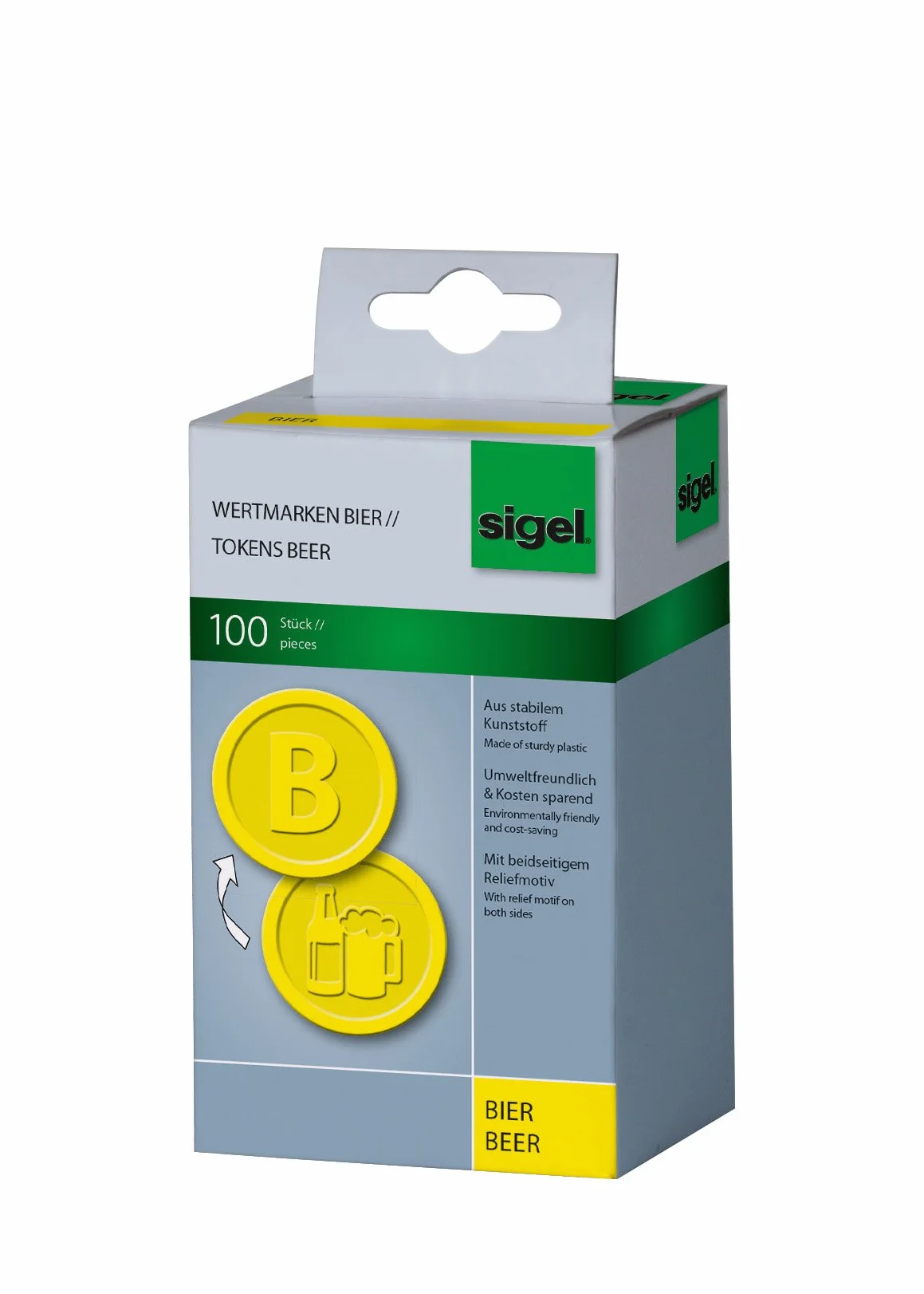 SIGEL WM004 Żetony Piwo Ø 2,5 cm 100 sztuk żółte