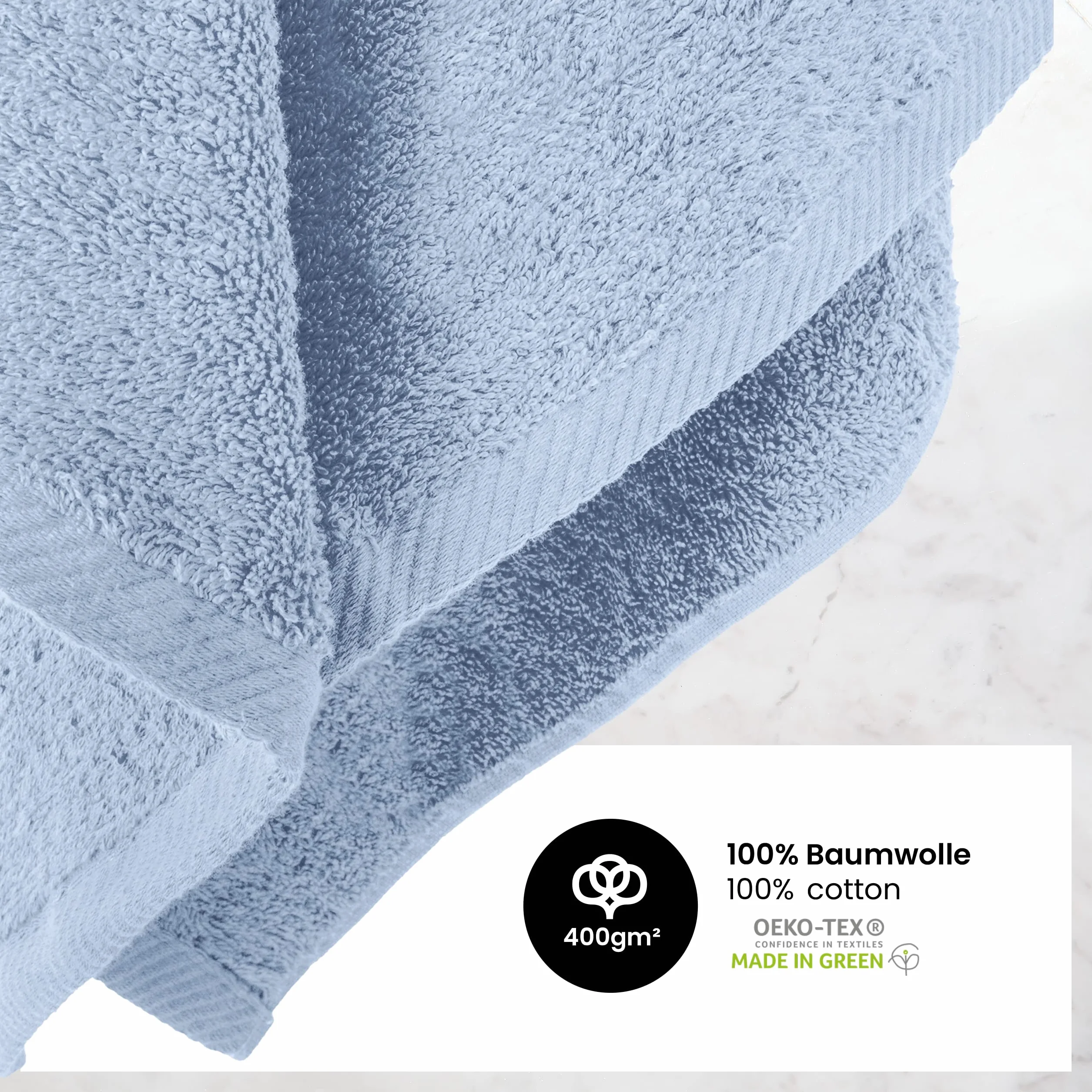 Ręczniki kąpielowe frotte 70 x 140 cm 100% bawełna niebieski dym Zestaw 2 sztuk