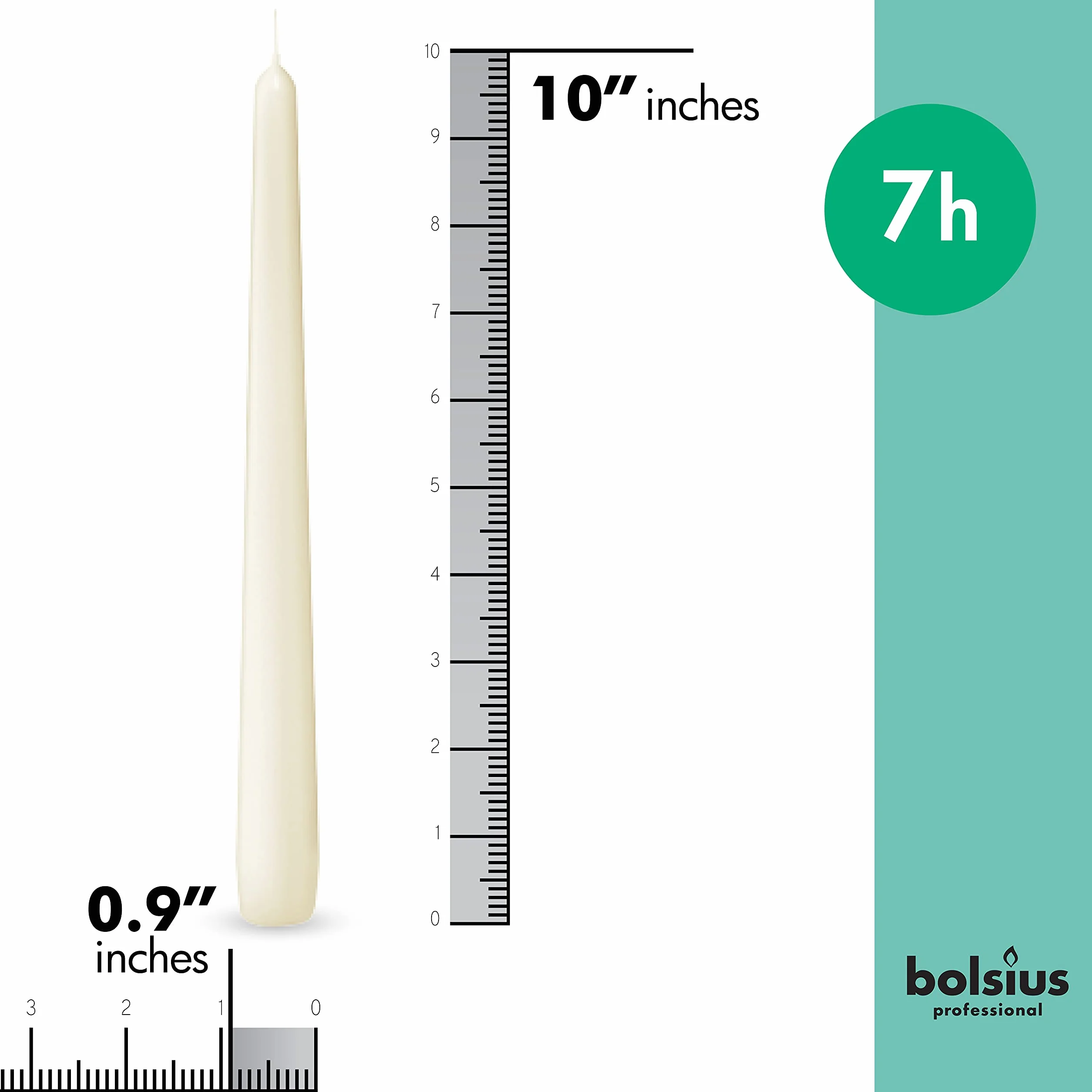 Bolsius 8717847092069 Świeca Stożkowa, Kremowy, 100 Sztuk