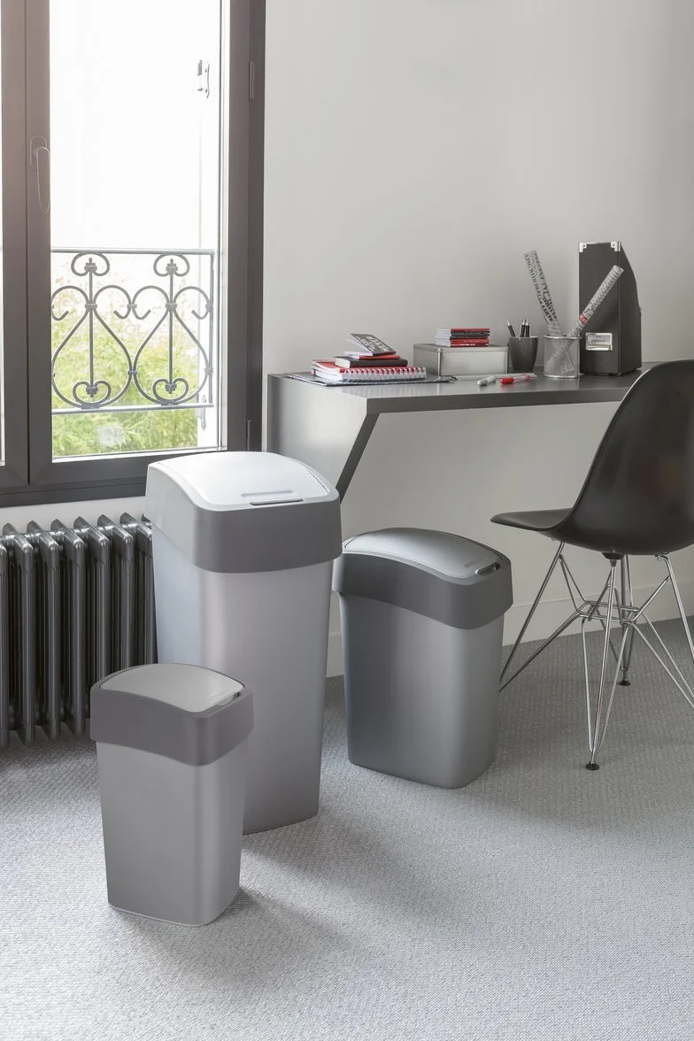 Curver Flip Bin Kosz Na Śmieci 10 l Srebrny Ciemnoszary