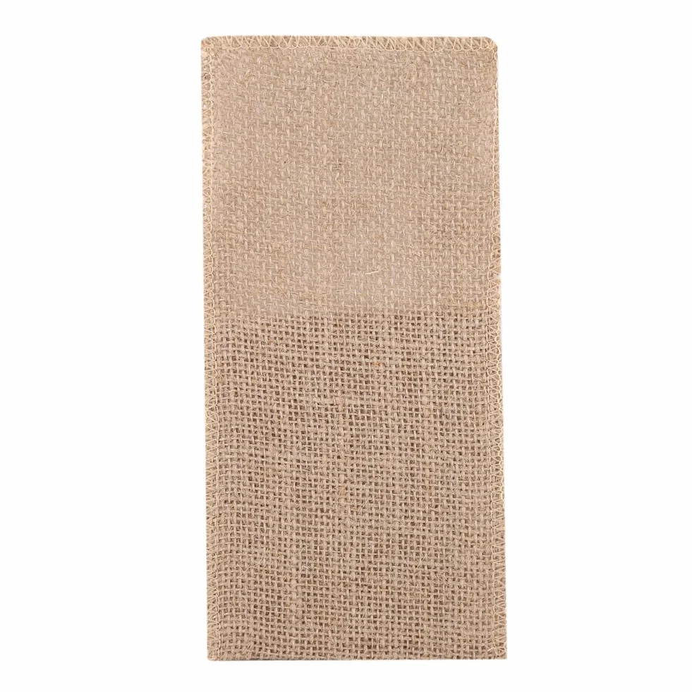 Uchwyty na Sztućce z Juty z Koronką, 10 Sztuk, 21x11 cm, Naturalne, Dekoracje Weselne i na Przyjęcia