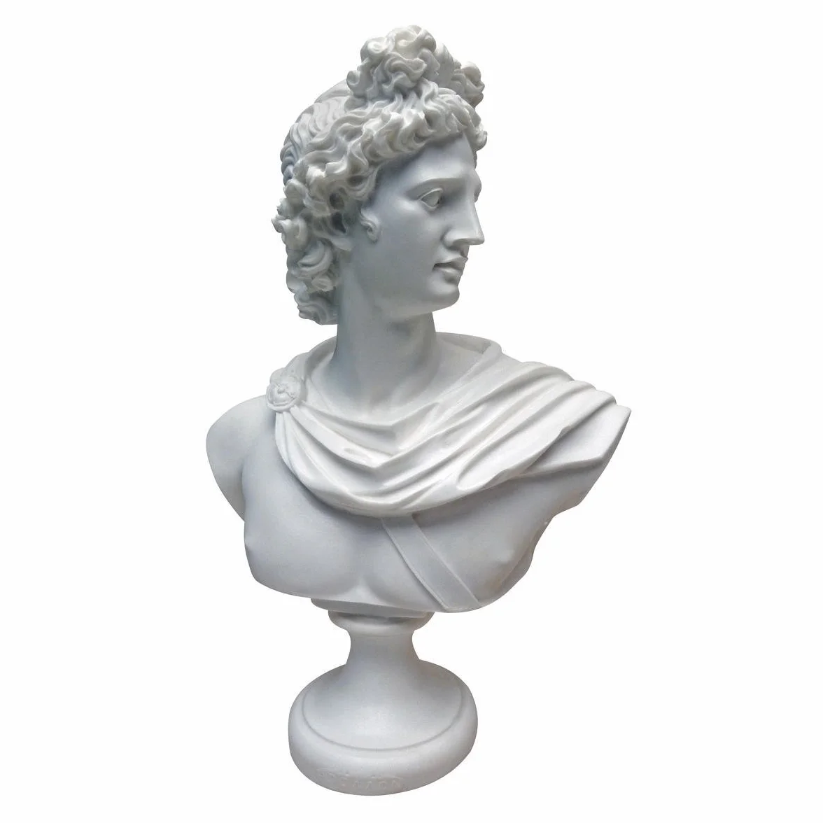 Design Toscano PD72520 Apollo Belvedere popiersie statuetka 30 cm, klejony marmur żywica poliestrowa, biały