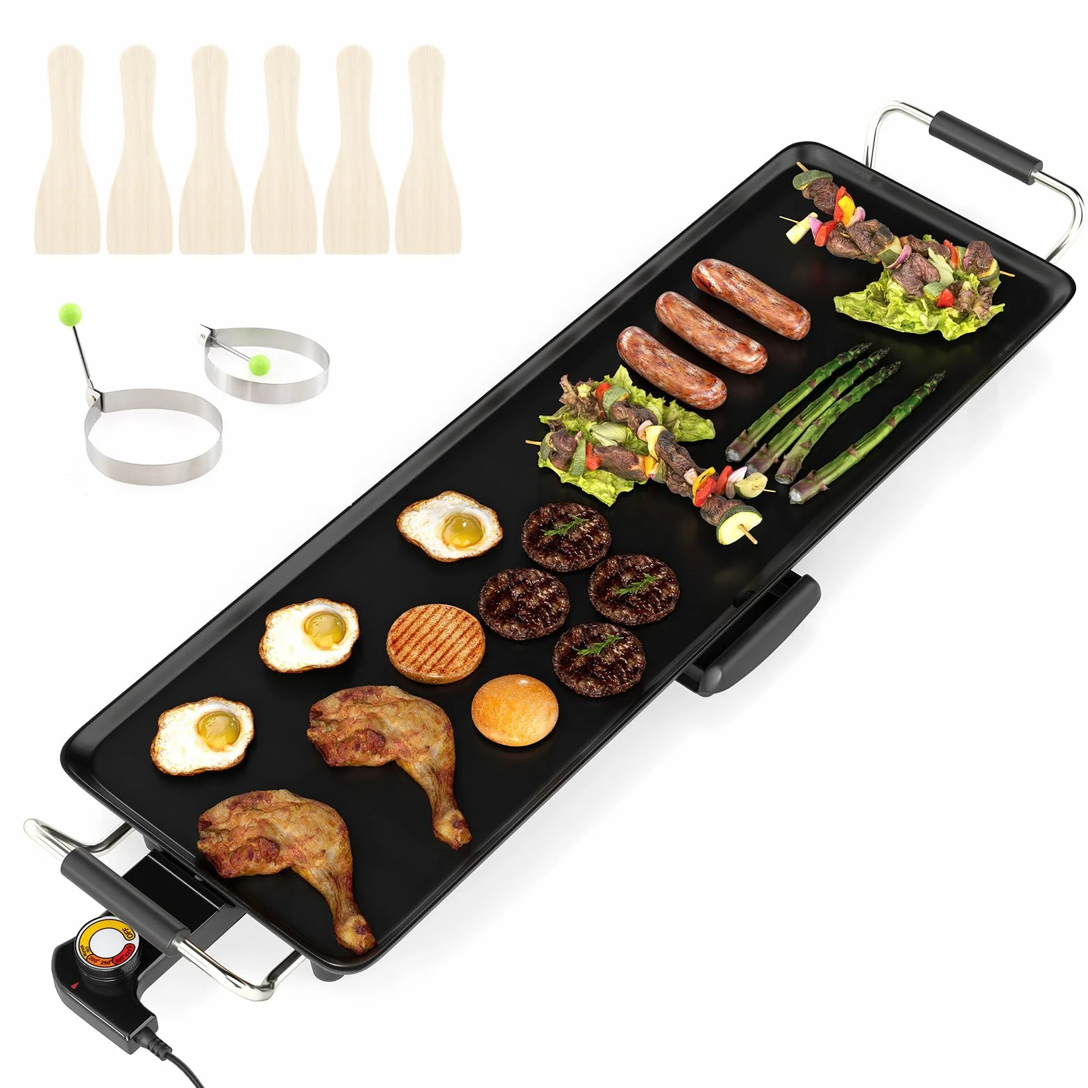COSTWAY Teppanyaki elektryczna płyta grillowa 70 cm z powłoką zapobiegającą przywieraniu regulacją temperatury