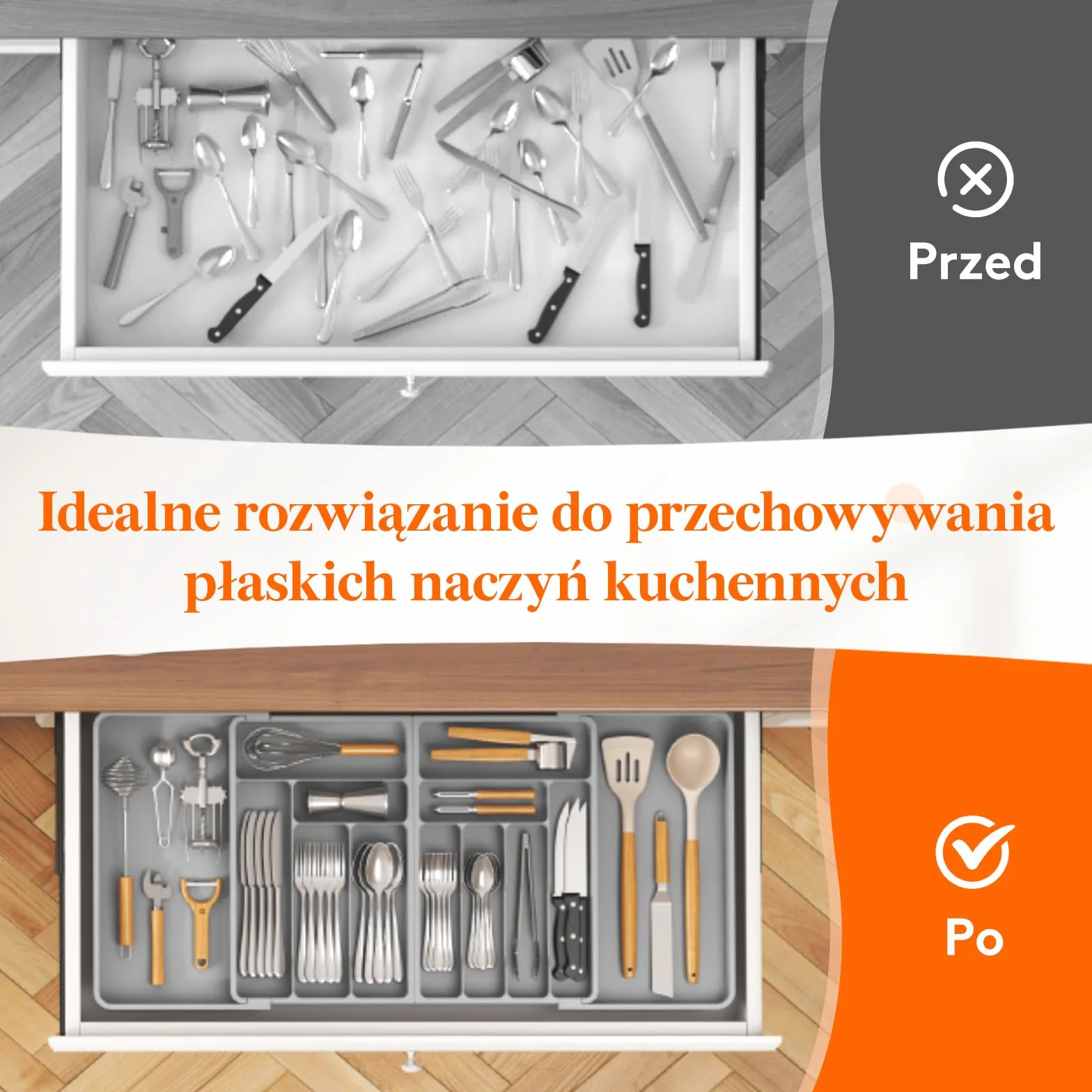 Lifewit rozszerzalna szuflada na sztućce 36 cali taca na przybory kuchenne regulowany uchwyt