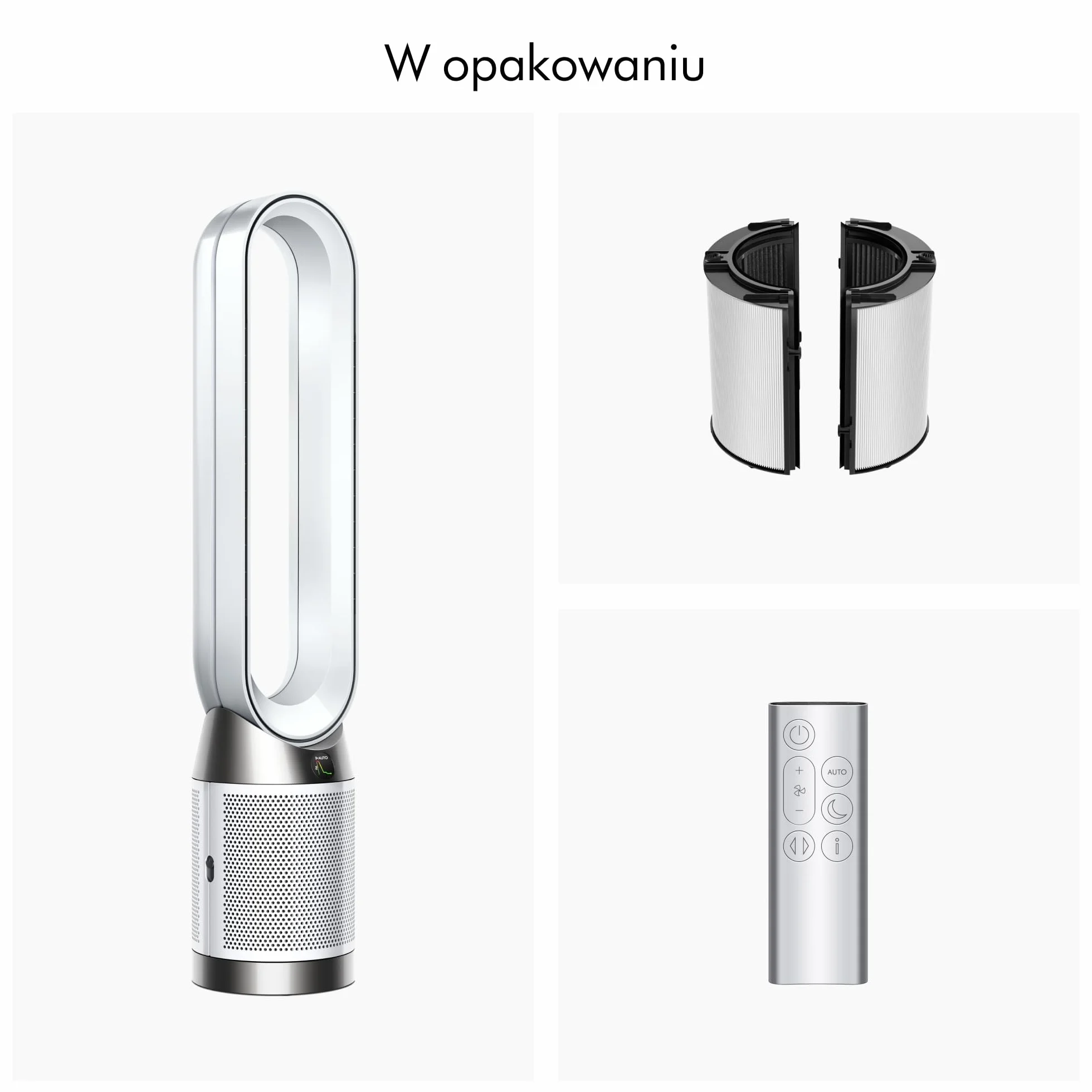Dyson Purifier Cool PC1 chłodzący oczyszczacz powietrza o dużej mocy (Biały/Biały)