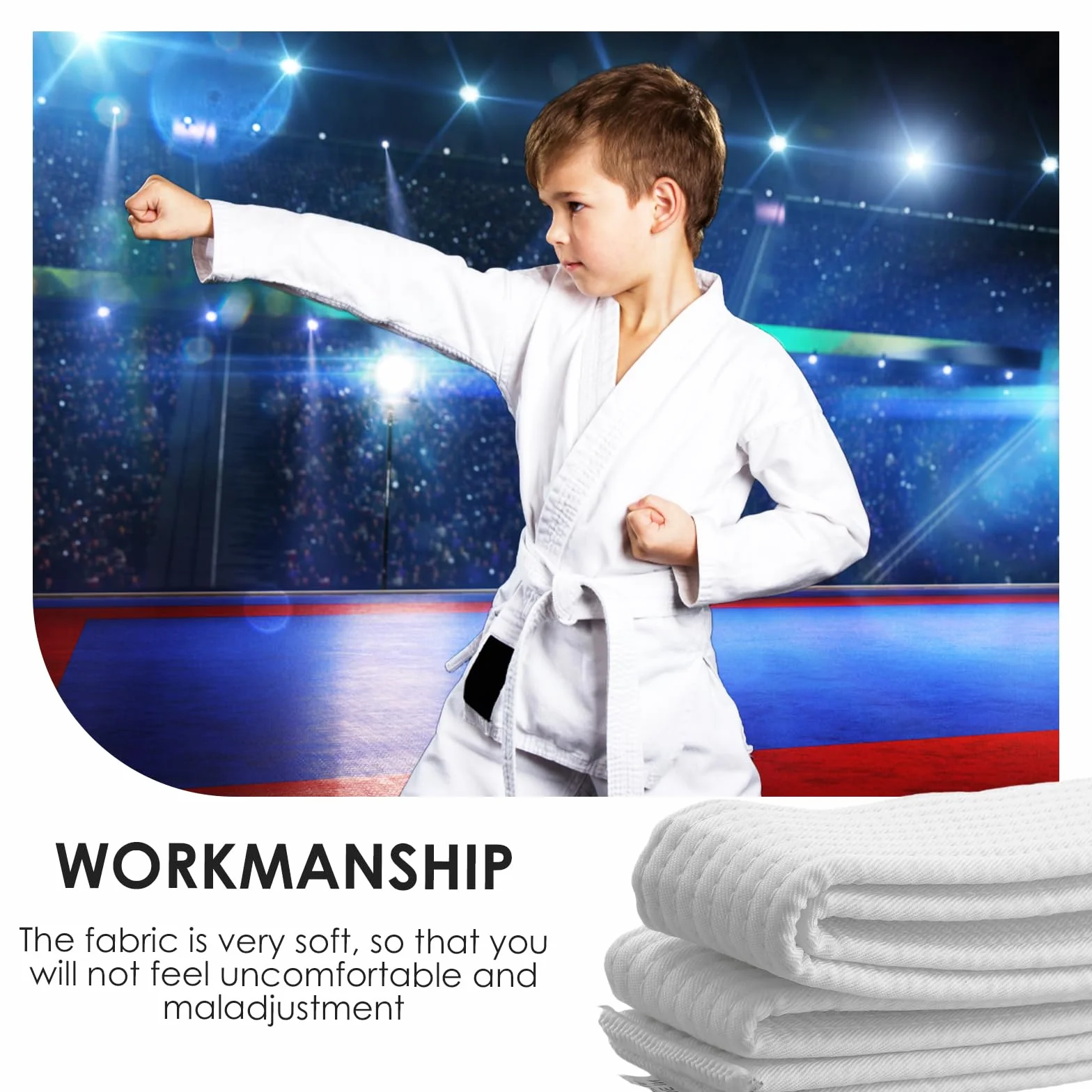 2 szt. Pasek Judo Karate Sportowe Sztuki Walki, Judo Bawełniane Pasy Taekwondo Pasy, Aikido Gruby Biały Pasek Tkaniny Dzieci, 260 cm Karate Sztuki Walki Profesjonalne pasy