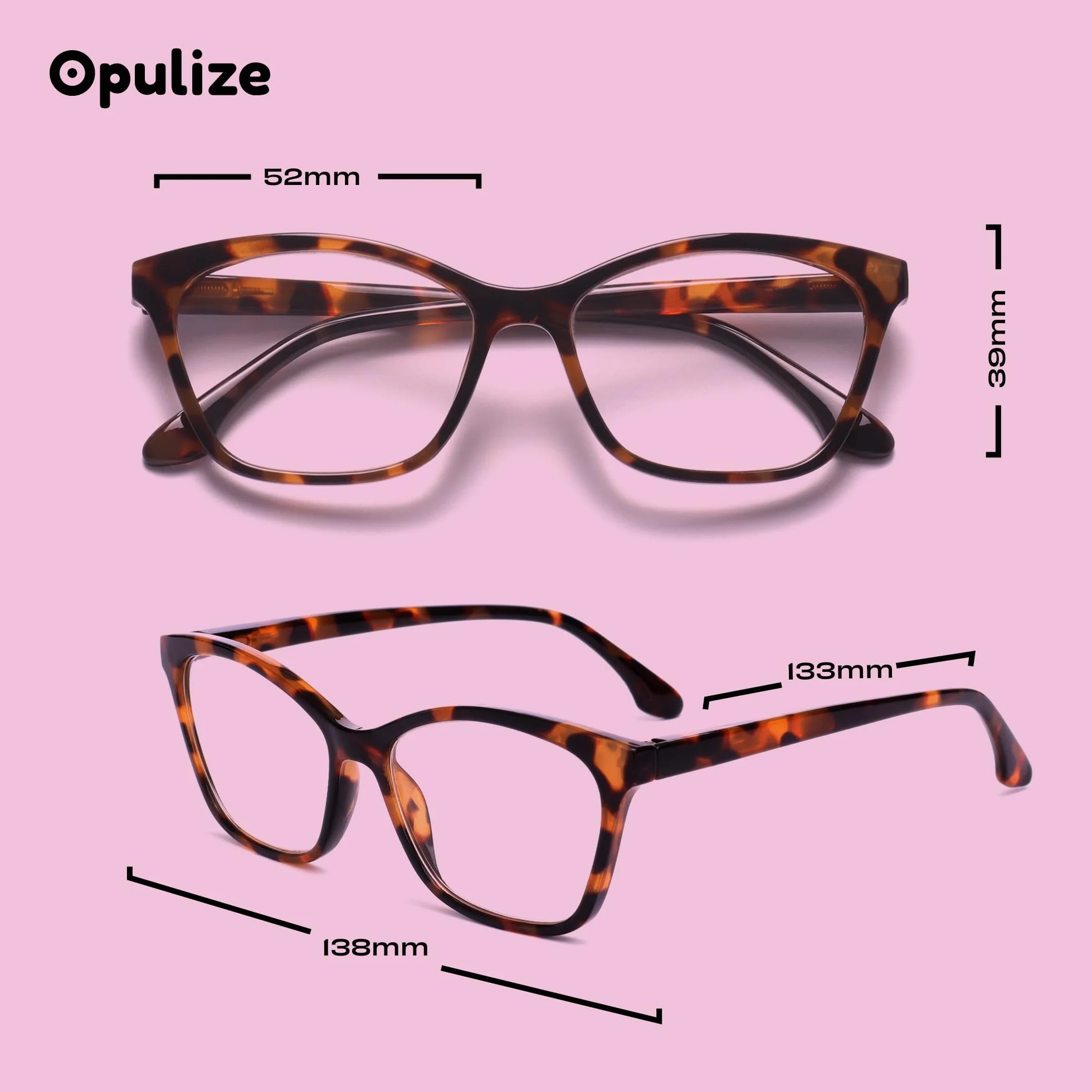 OPULIZE Okulary do czytania Uniseks Kat (1 w zestawie)