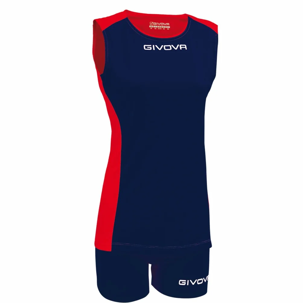 Givova Zestaw Volley Piper BLU/Rosso Tg. XL legginsy, niebieski/czerwony