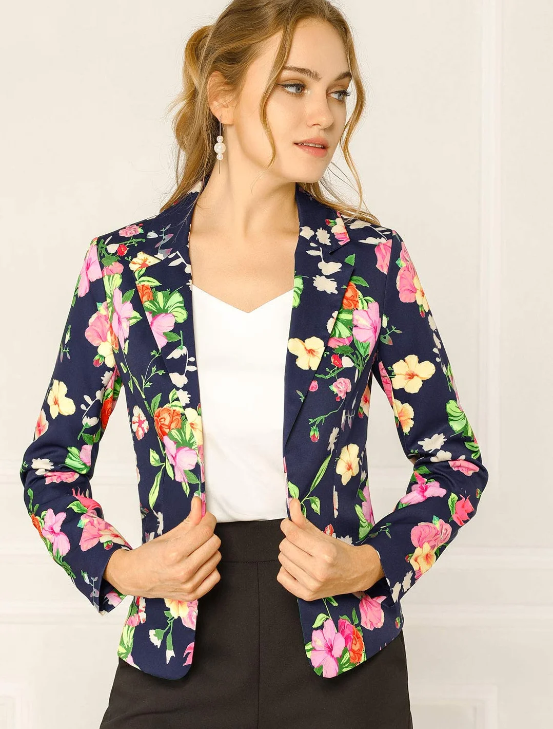 Allegra K Basic Coat Kobiety Basic Coat