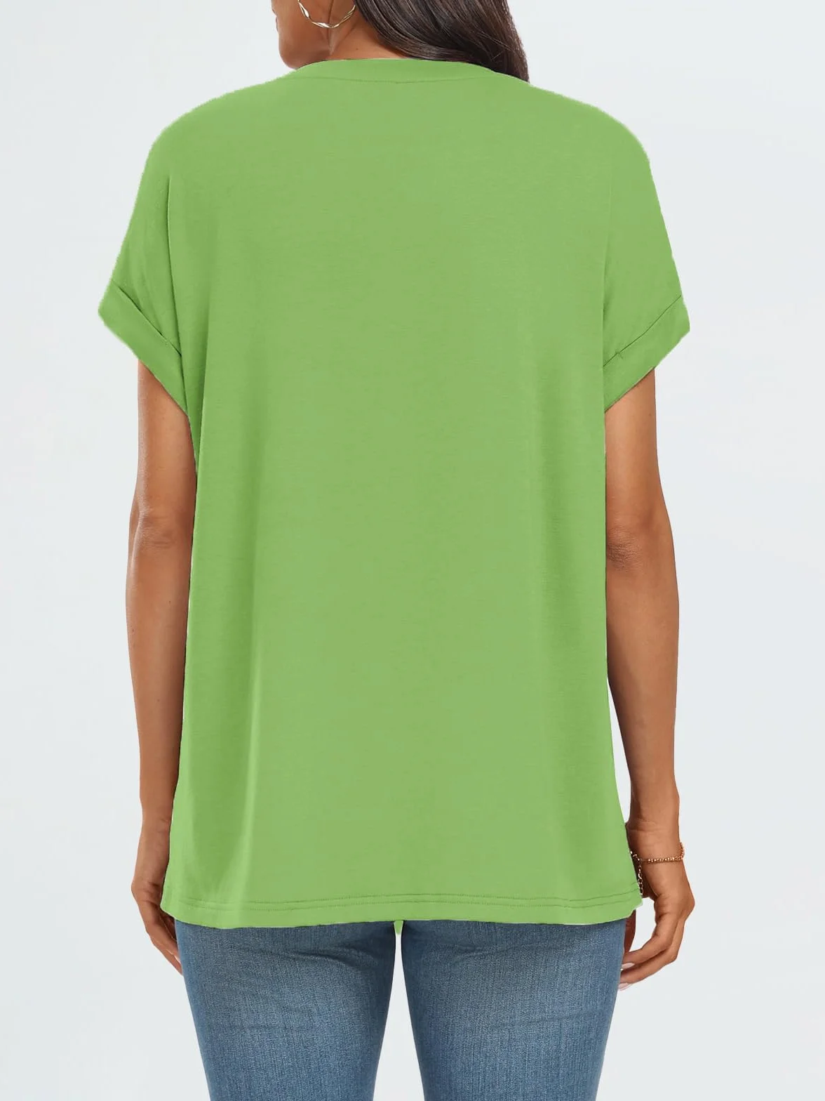 Cuptacc T-shirty Damski Okrągły Dekolt Krótki Rękaw Luźny Koszulka Lato Swobodny Oddychający Top Damski