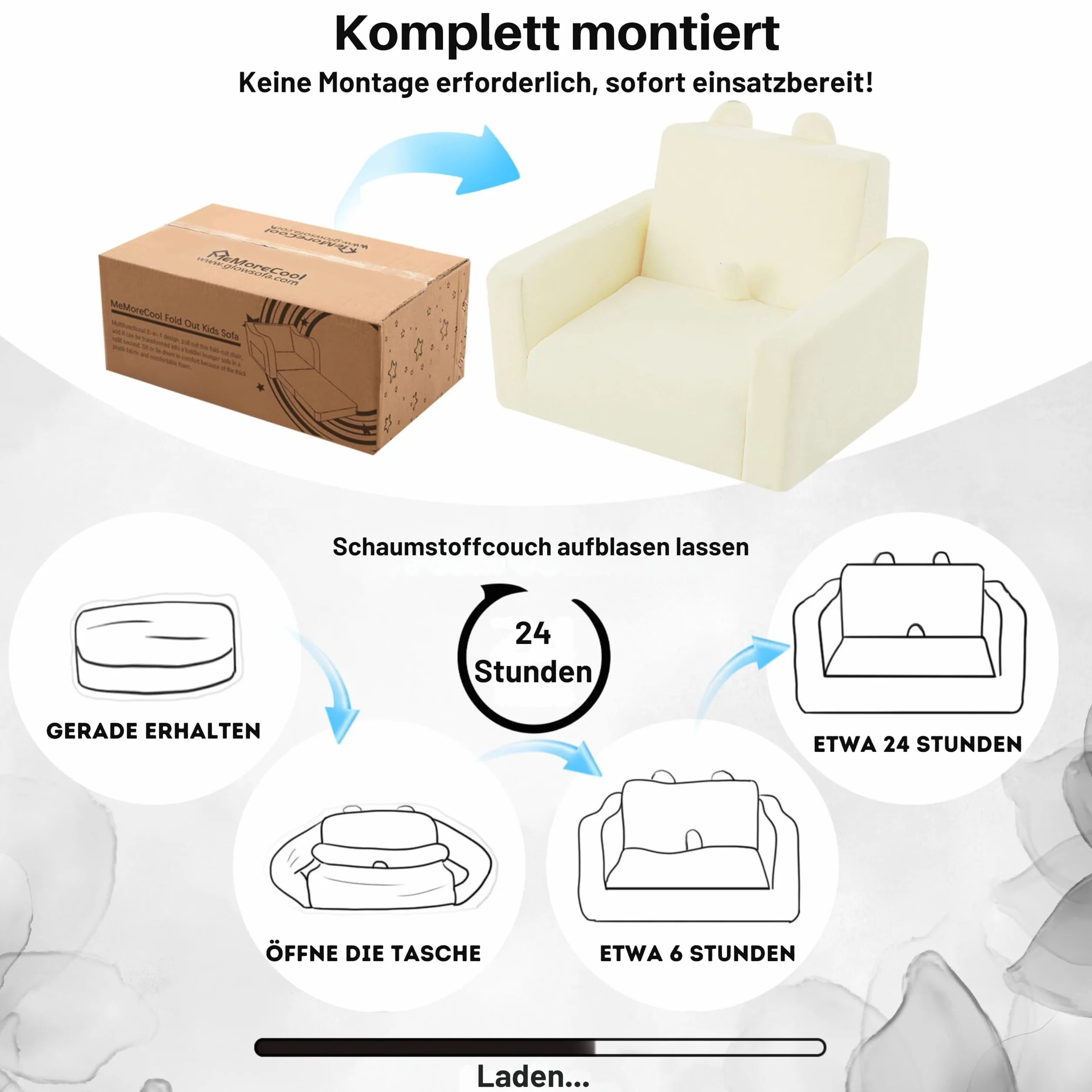 Składane krzesło dla małych dzieci, rozkładana sofa z pluszu, leżak 1-4 lat, beżowy