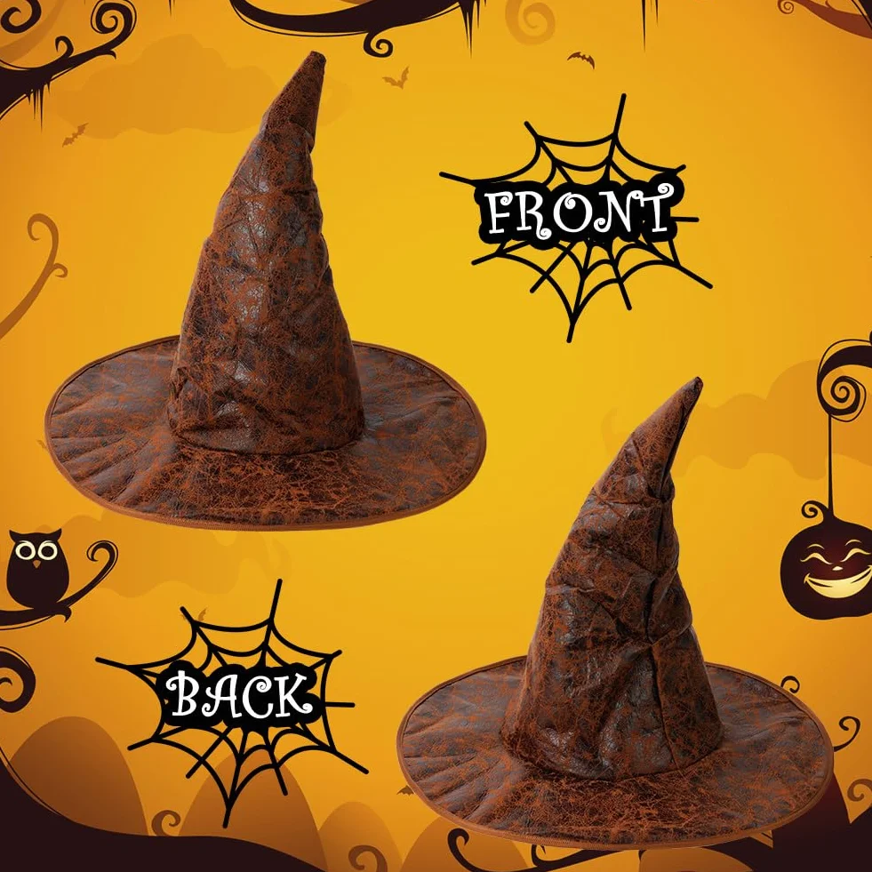 Aomig Kapelusz Czarownicy, Spiczaste Czapki, Dorosły Czarownica Kapelusz Na Imprezę kostiumową, Halloween, Specjalne Wakacje, Spotkania rodzinne, Urodziny
