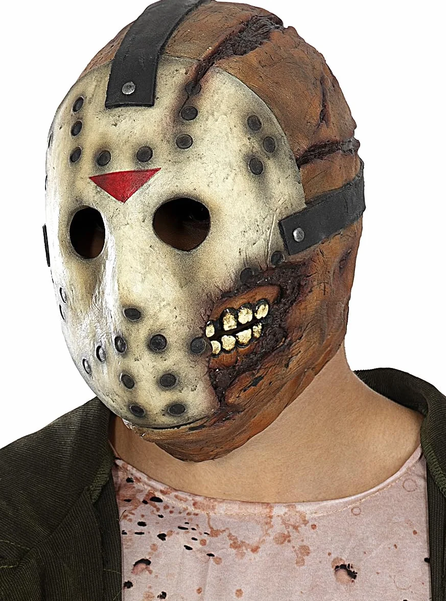Funidelia | Maska lateksowa Jason Piątek Trzynastego Męskie i dla kobiet Perjantai 13. Horror - filmy Horror - Akcesoria dla dorosłych akcesoria dla kostiumu - Beżowy