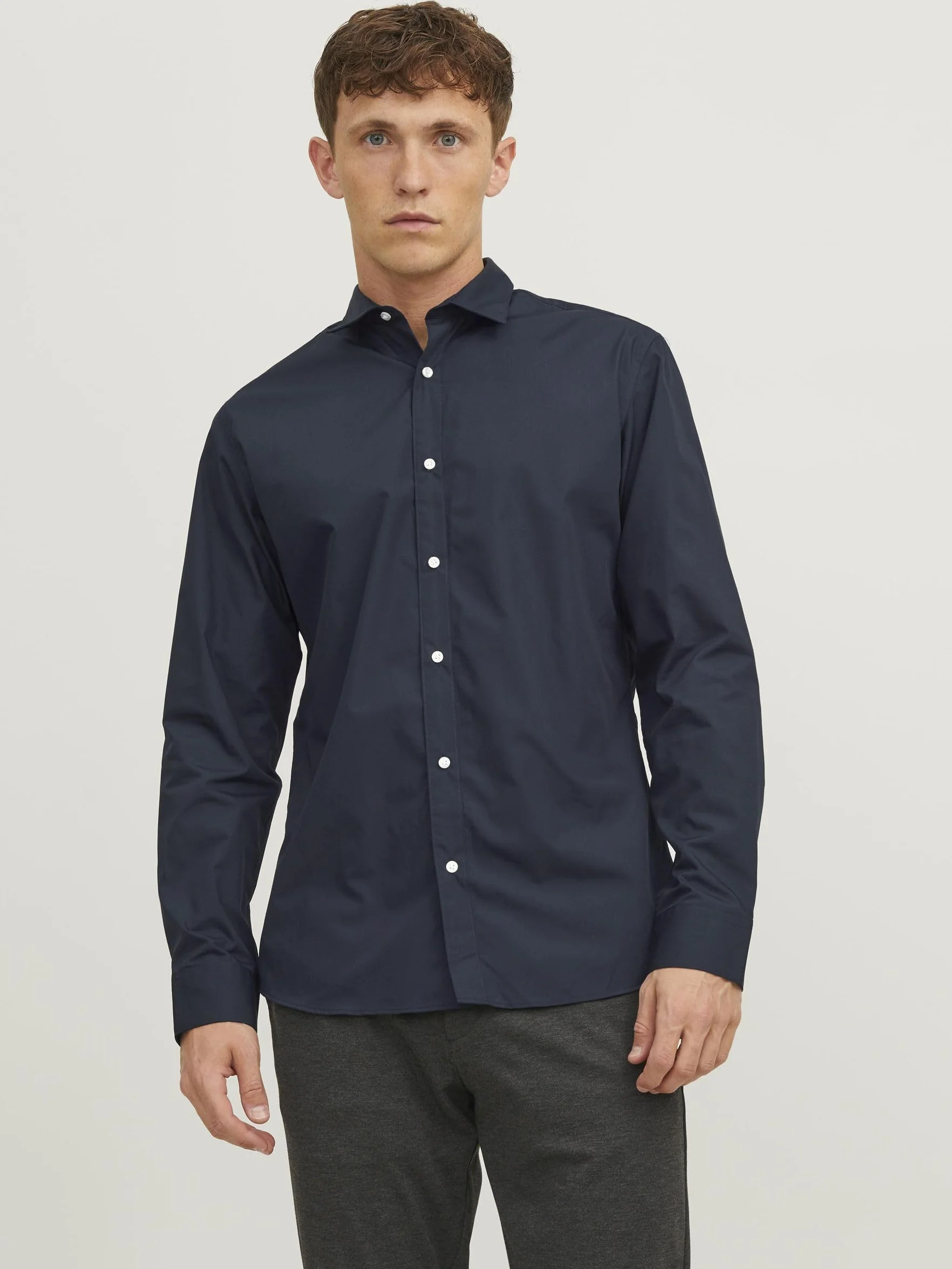 JACK & JONES Koszula Mężczyźni Jjjoe Shirt Ls Plain