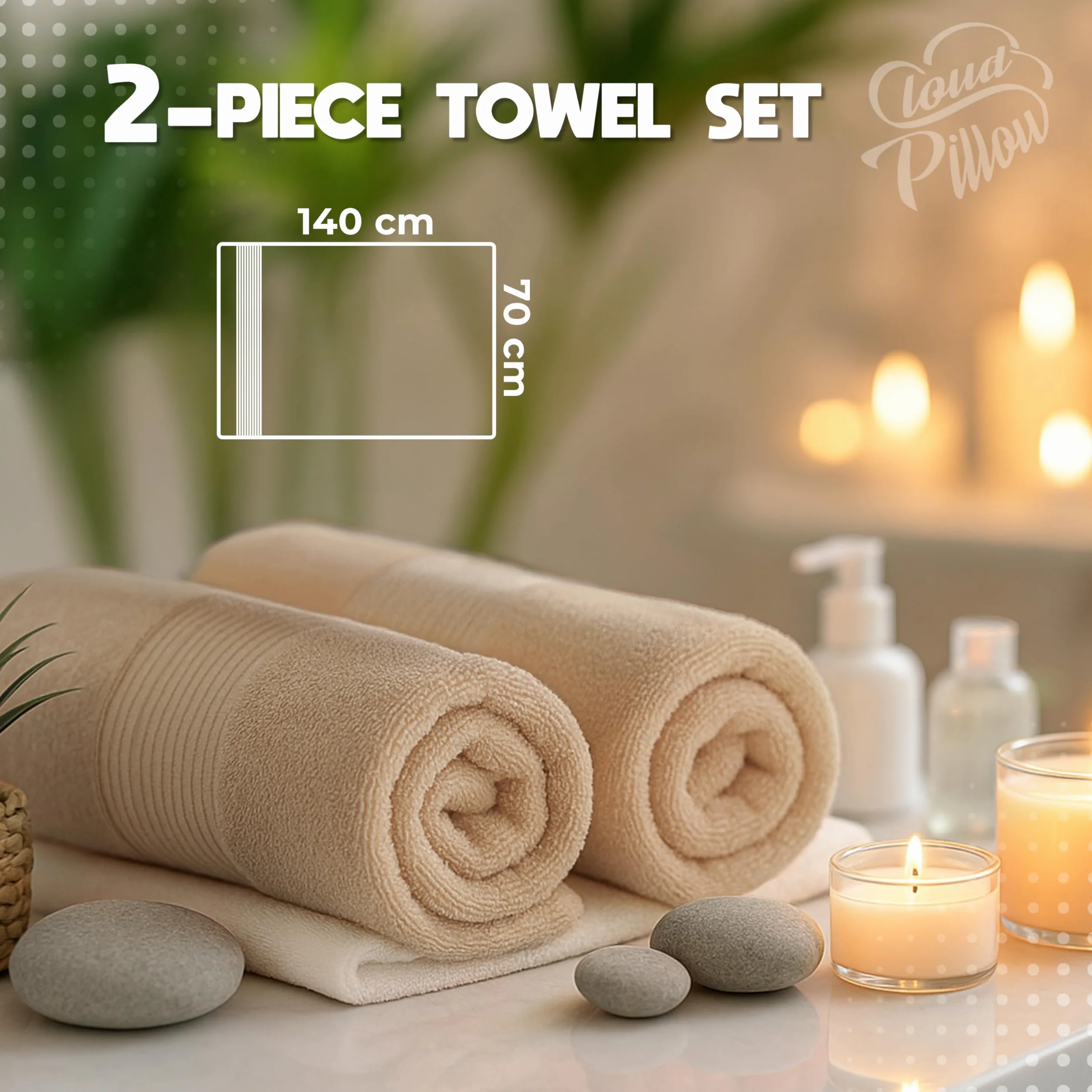 Ręczniki kąpielowe Cloud Pillow 70x140 cm 100% bawełny 500 g/m² Oeko-Tex