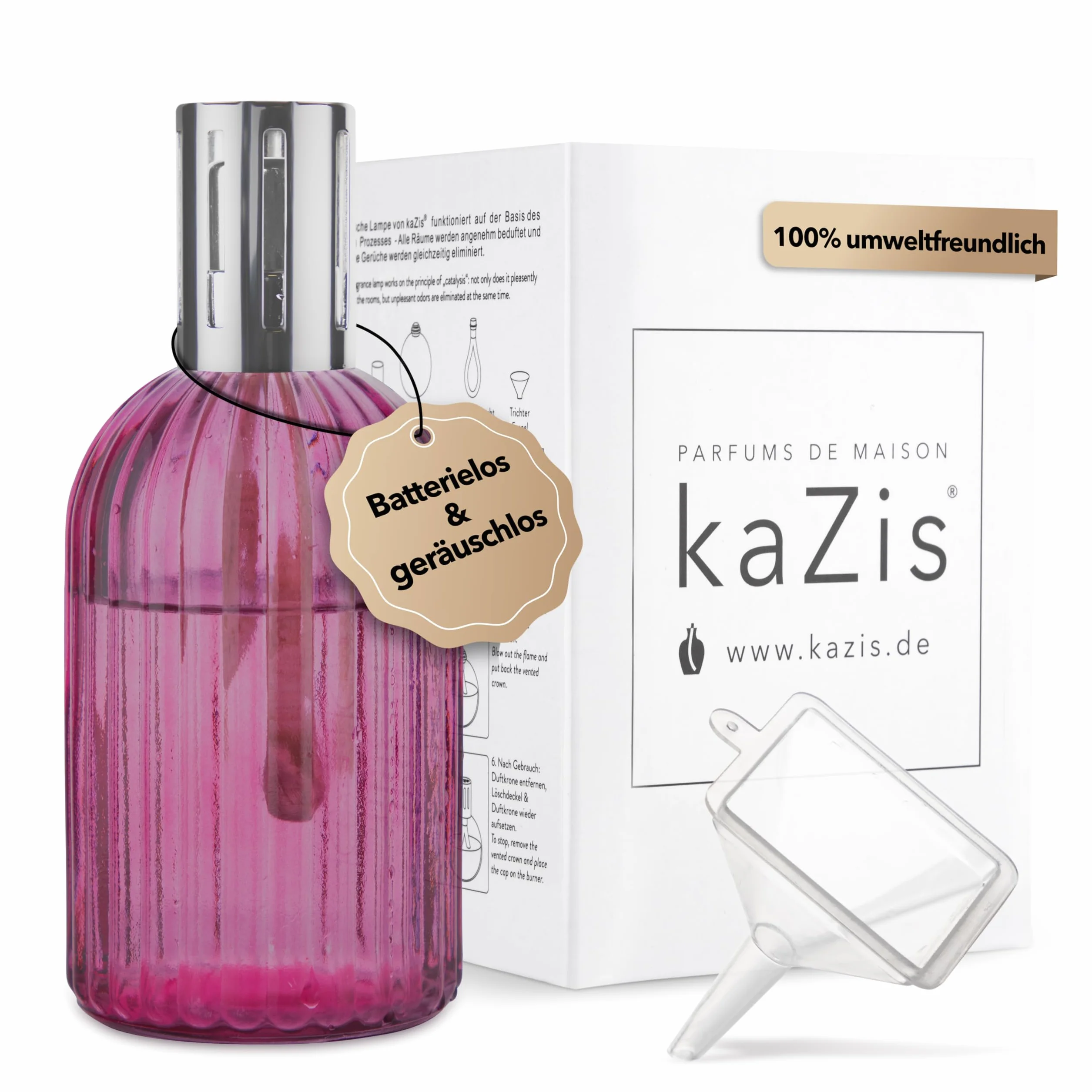 KAZIS® I katalityczna lampa zapachowa I szkło I XXL I 400 ml (czerwone wino/bordeaux/rubin)