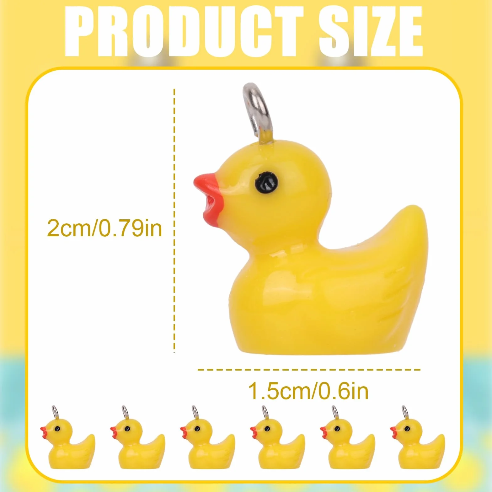 Tinoaly 40 Sztuk Mini Żywiczne Kaczki, Małe Żółte Kaczki Charms z Górnymi Pierścieniami Maleńkie Żywiczne Miniaturowe Zawieszki Zwierzęce Akcesoria dla Kobiet Tworzenia Biżuterii Naszyjnik