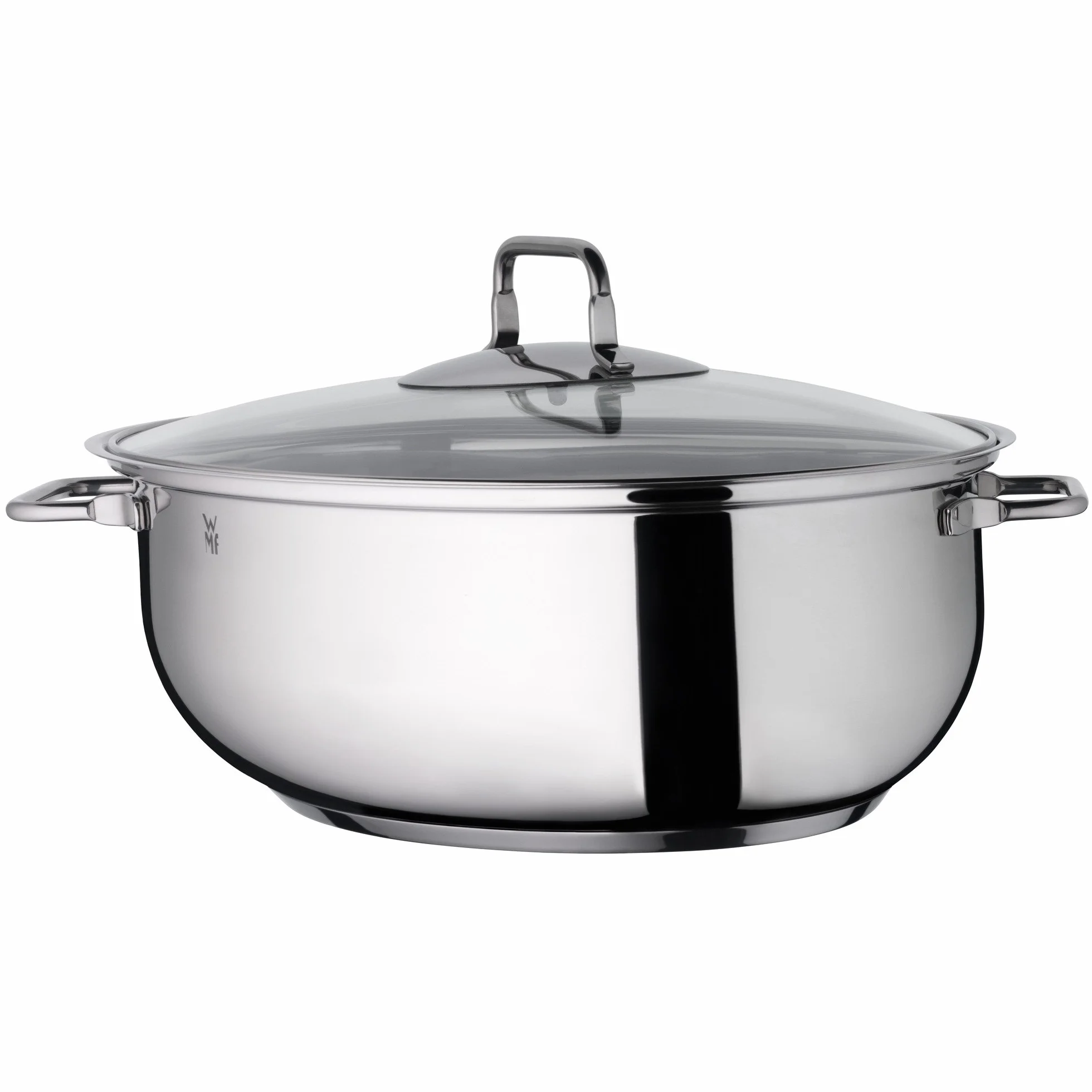 WMF Oval Roasting Dish with Thermometer, Glass Lid, Cromargan Stainless Steel, Induction, Dishwasher-Safe, 38 x 26 x 12 cm, 7.8 L