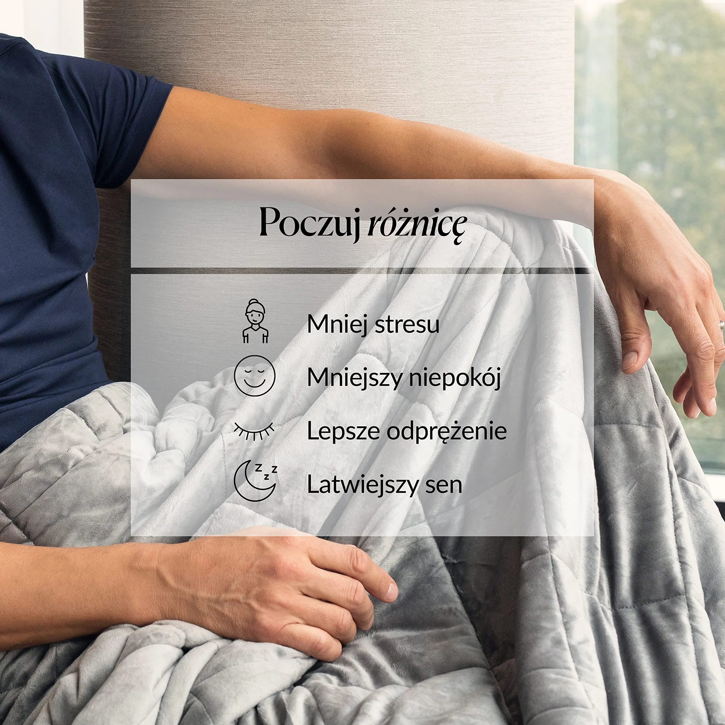 CURA Koc obciążeniowy na sofę 6kg - codzienny głęboki relaks - idealny koce na sofę lub kanapę - koc przytulanka XXL 140x200cm - koce terapeutyczny - sofę - Szarny