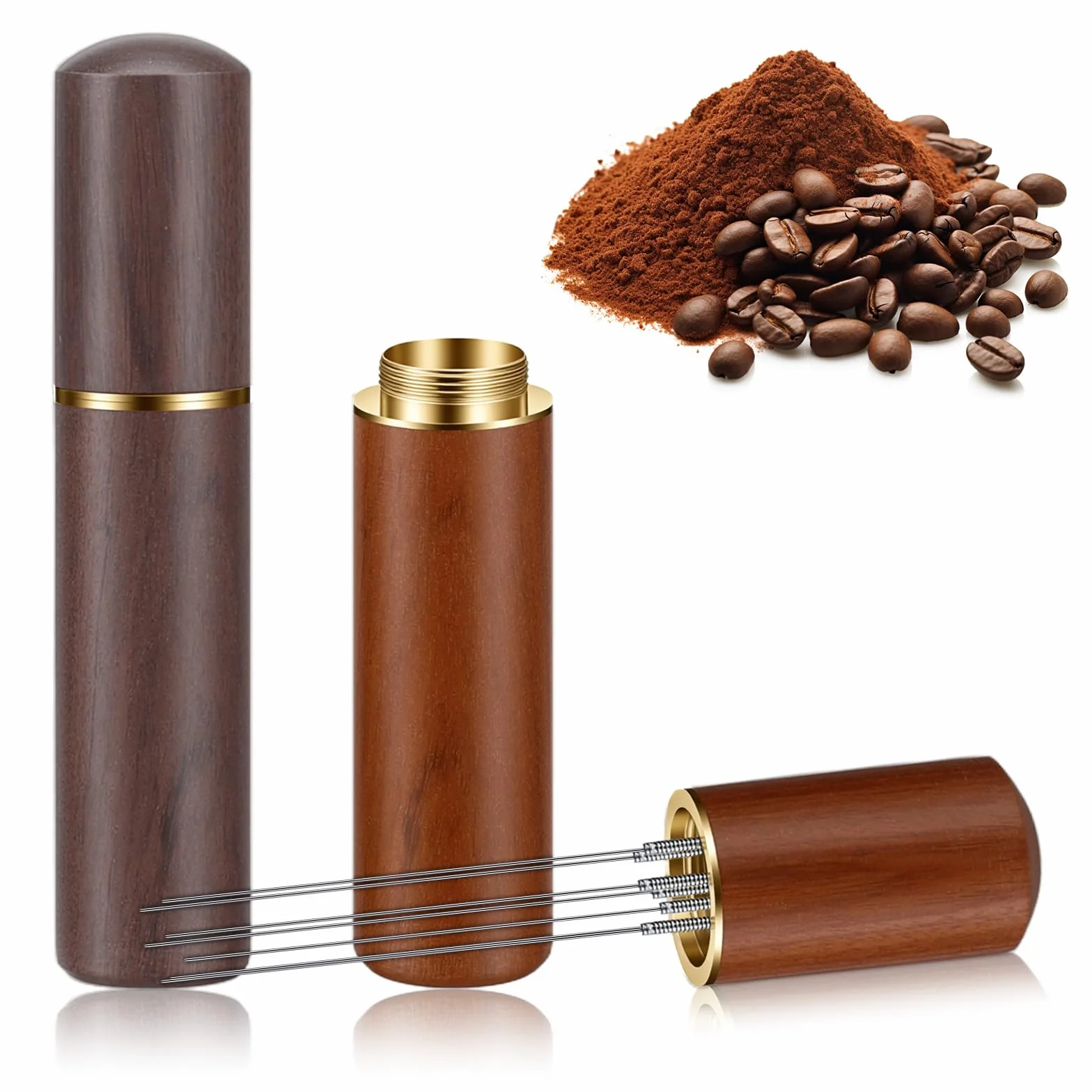 Akcesoria do kawy igły do kawy 0,4 mm drewniany uchwyt stojak mikser espresso