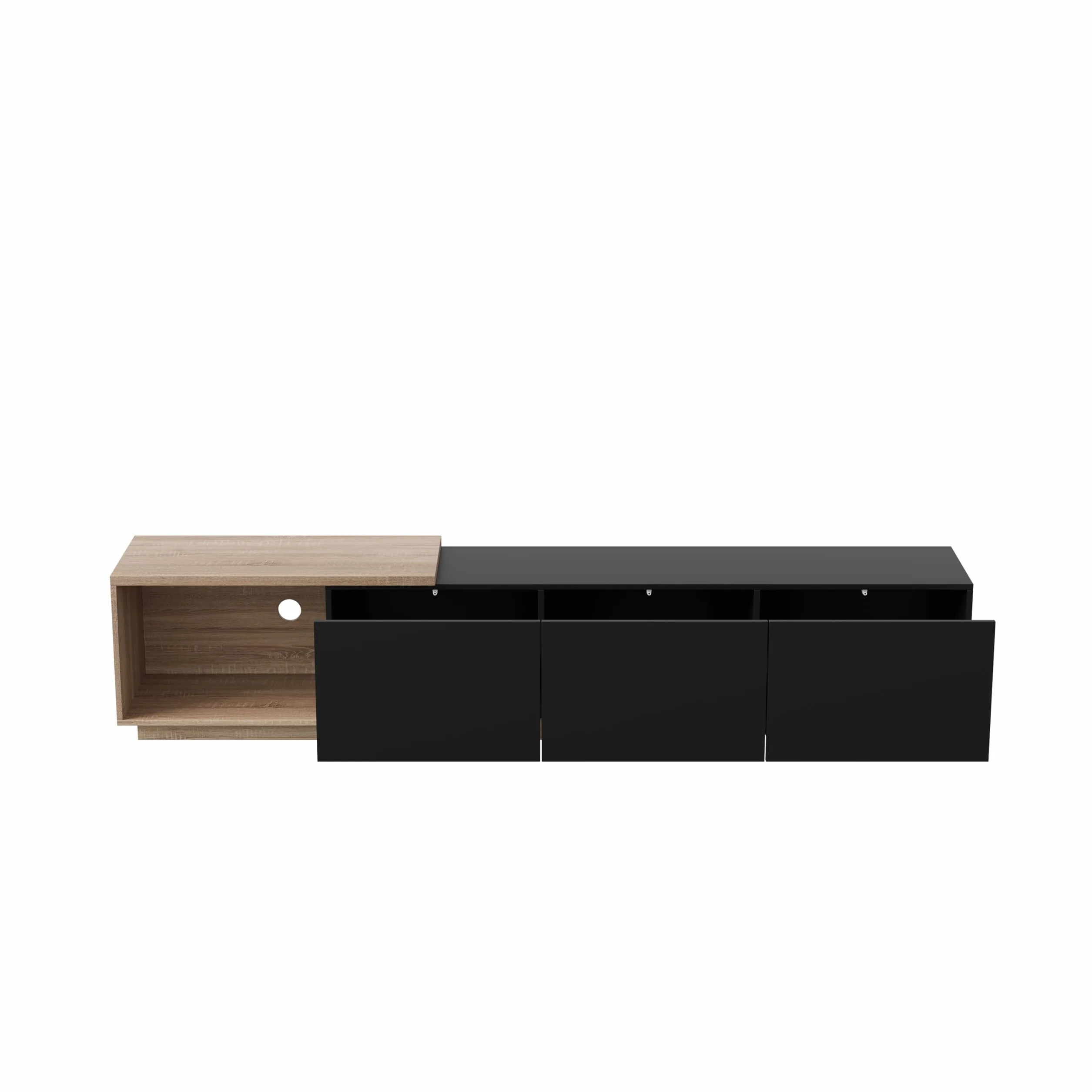 Szafka pod telewizor 160-240 cm z LED i 3 szufladami
