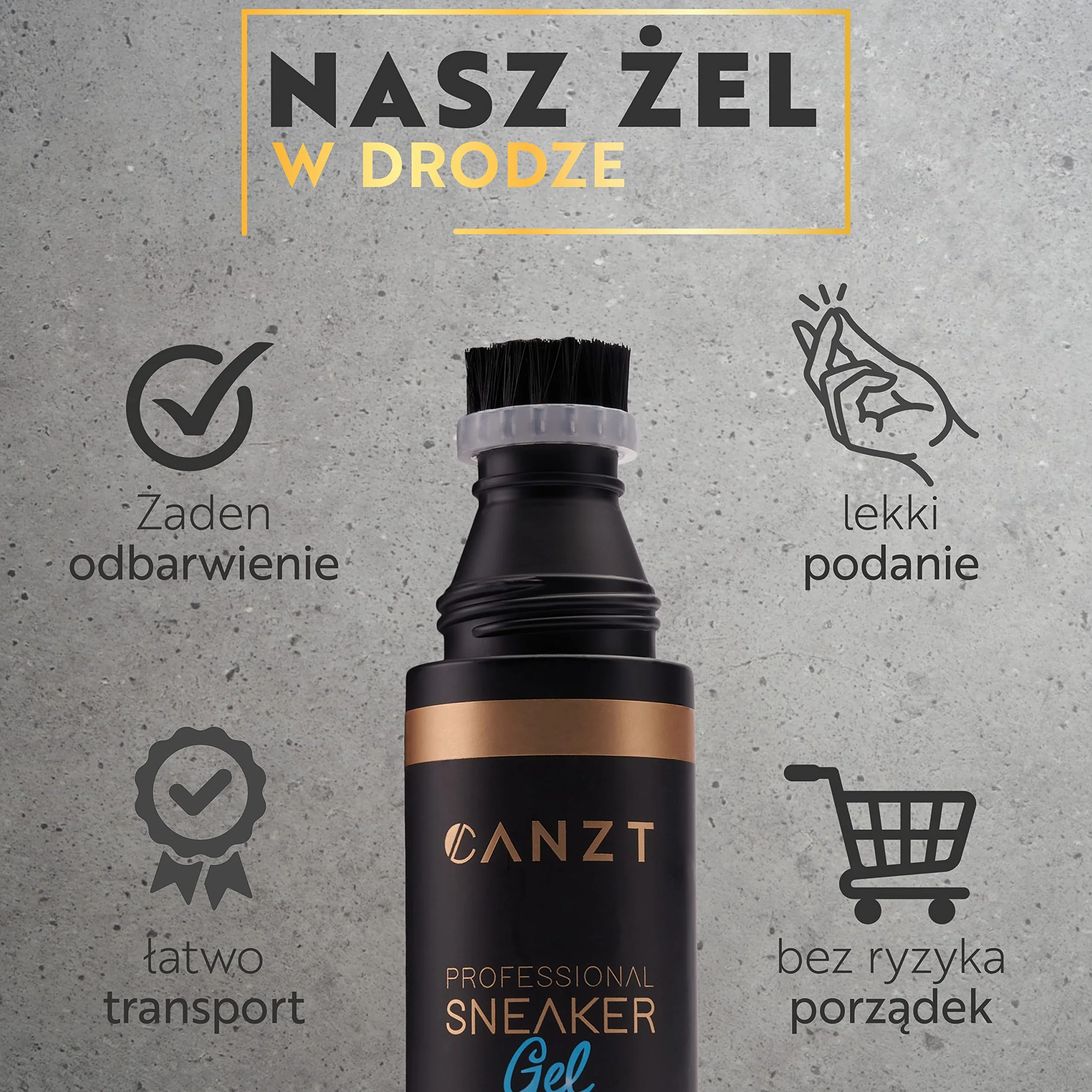 Canzt Professional Sneaker Gel - Żel czyszczący do butów Premium wraz ze szczoteczką do czyszczenia w podróży | Czyść trampki i buty skutecznie i delikatnie