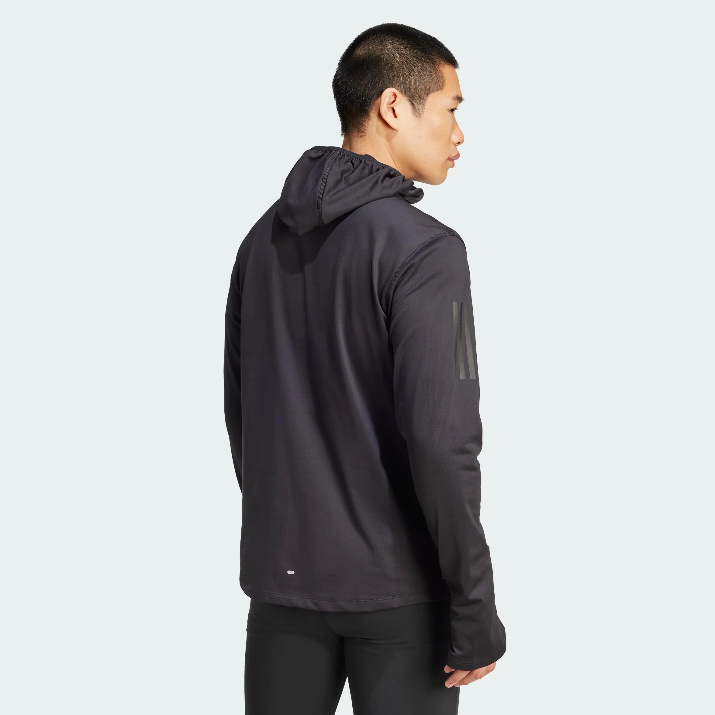 adidas Mężczyźni Own the Run Winterized Hooded Half-Zip, Black, L