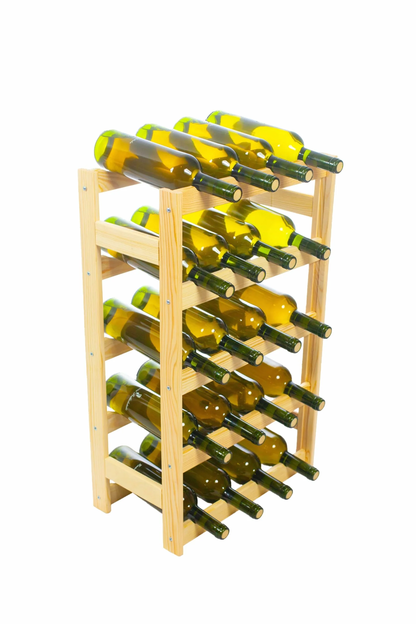 Drewniany Regał Na Wino na 20 Butelek 44x70x25 cm Naturalne Drewno Stojak